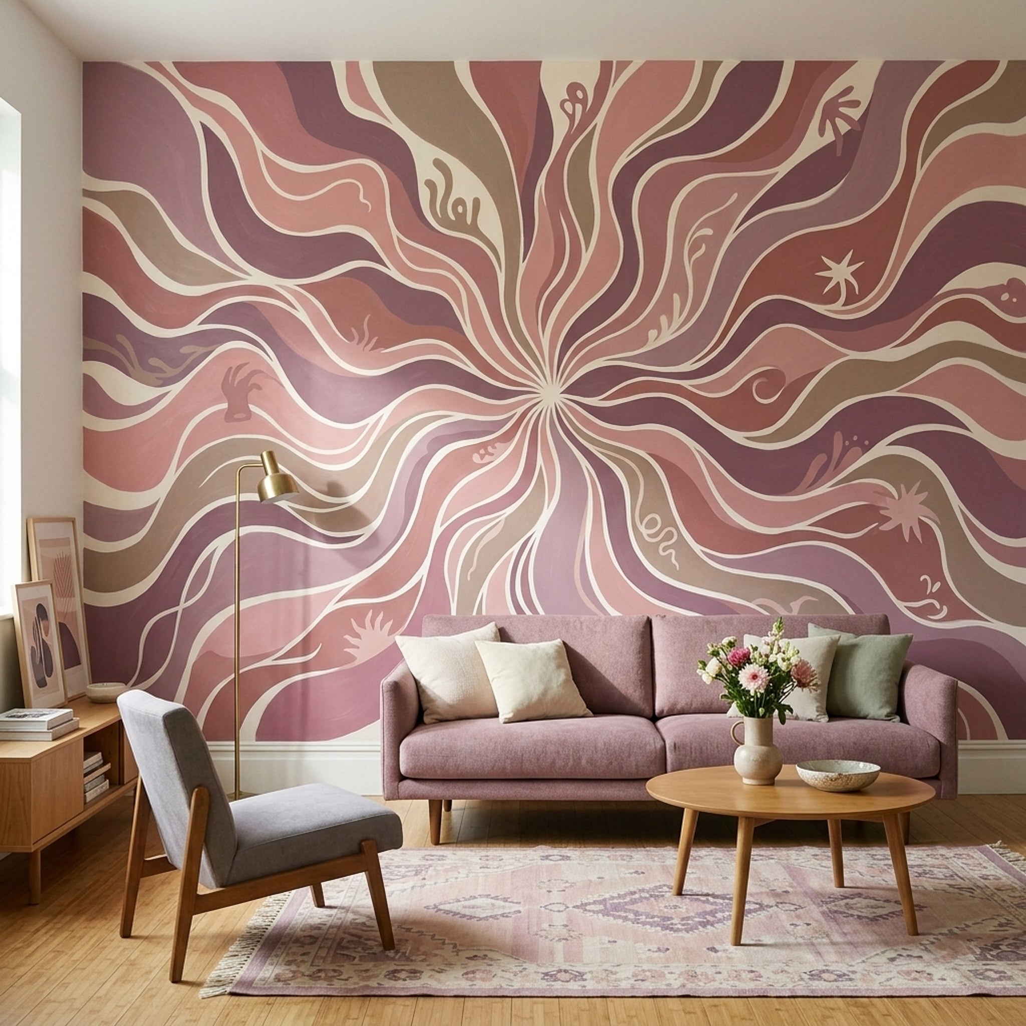 Mid Century Modern Wallpaper Retro Abstract Wall Mural