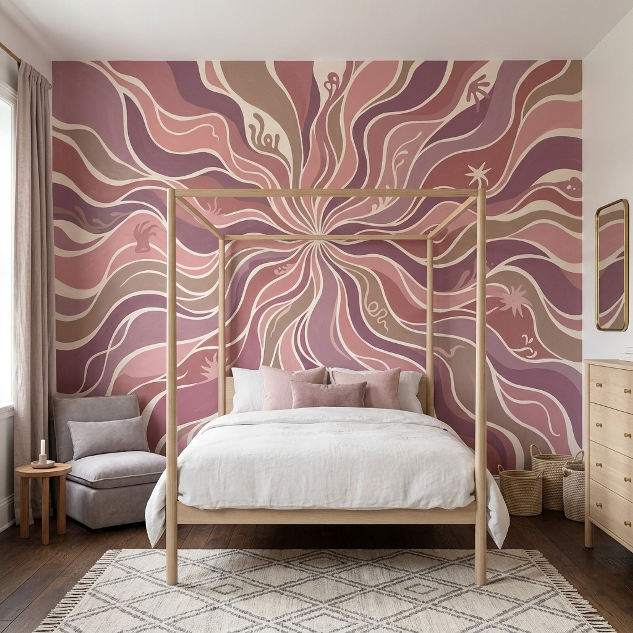 Mid Century Modern Wallpaper Retro Abstract Wall Mural