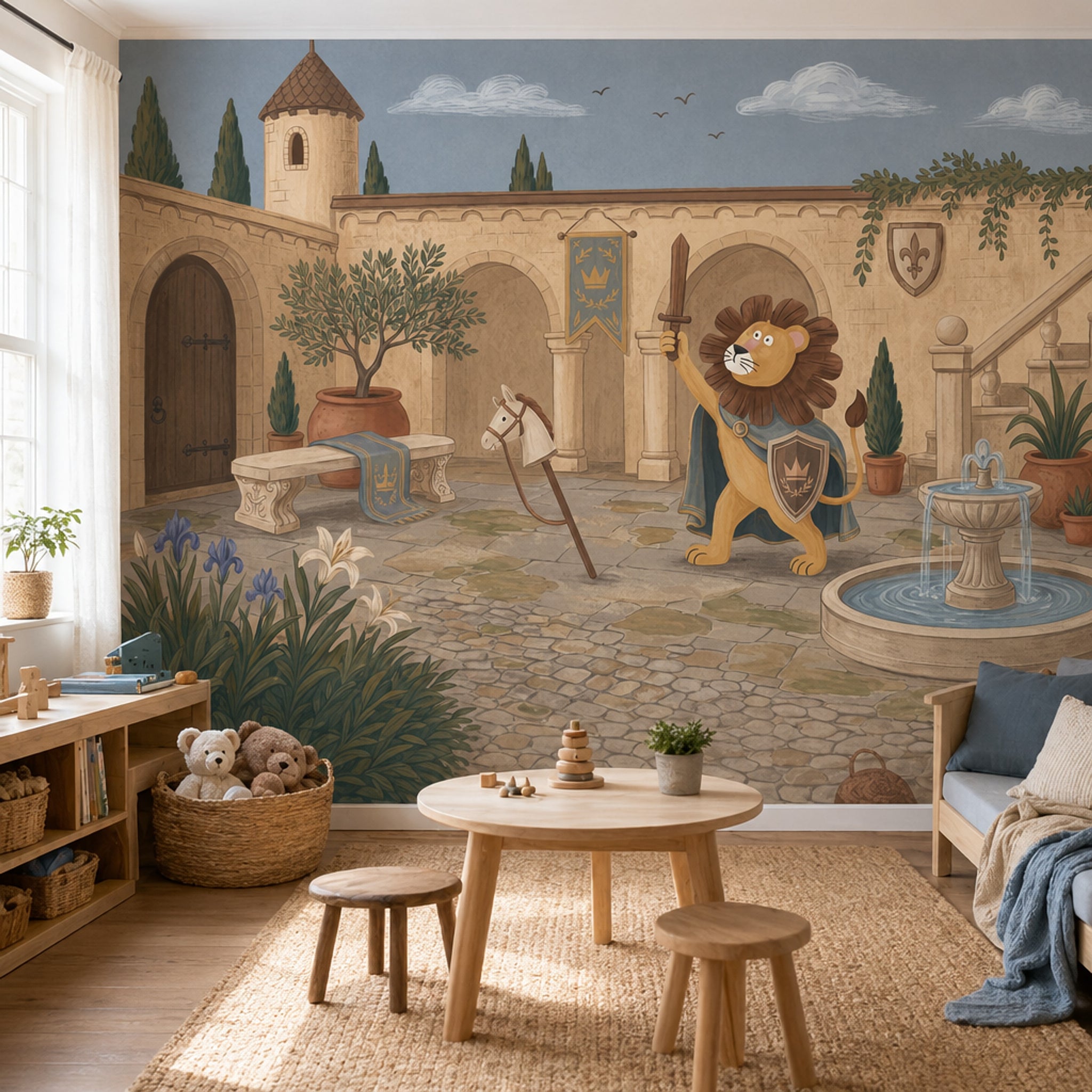 Walls Wallpaper Castle Kids Removable Wall Decor