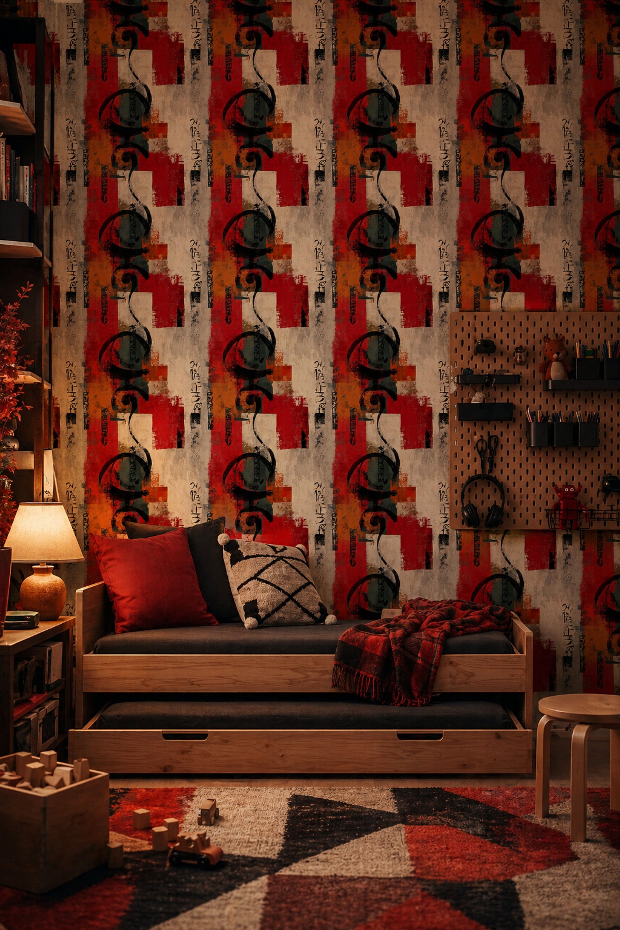 Grunge Texture Wallpaper Abstract Mixed Media Removable Wall Decor