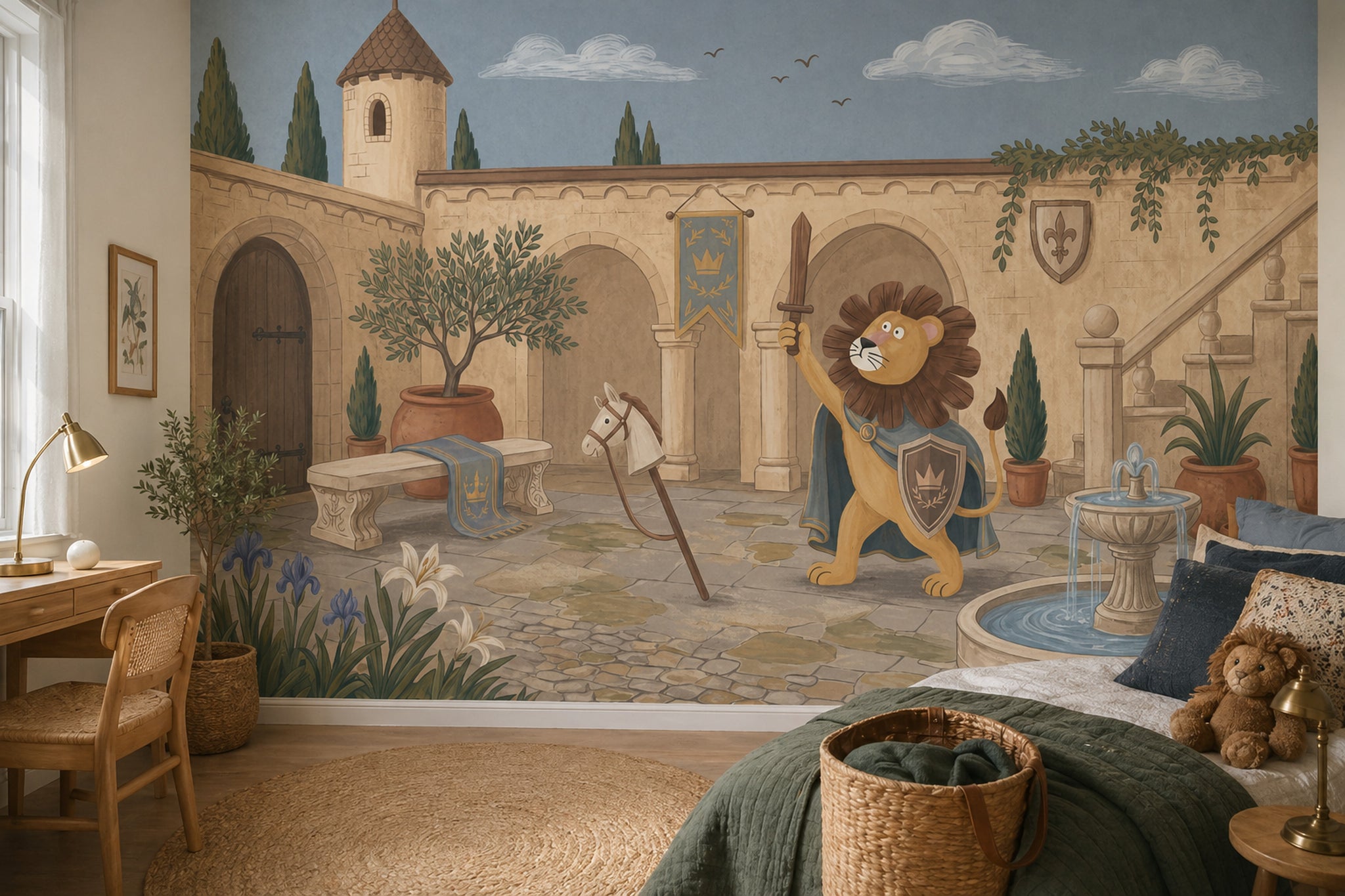Walls Wallpaper Castle Kids Removable Wall Decor