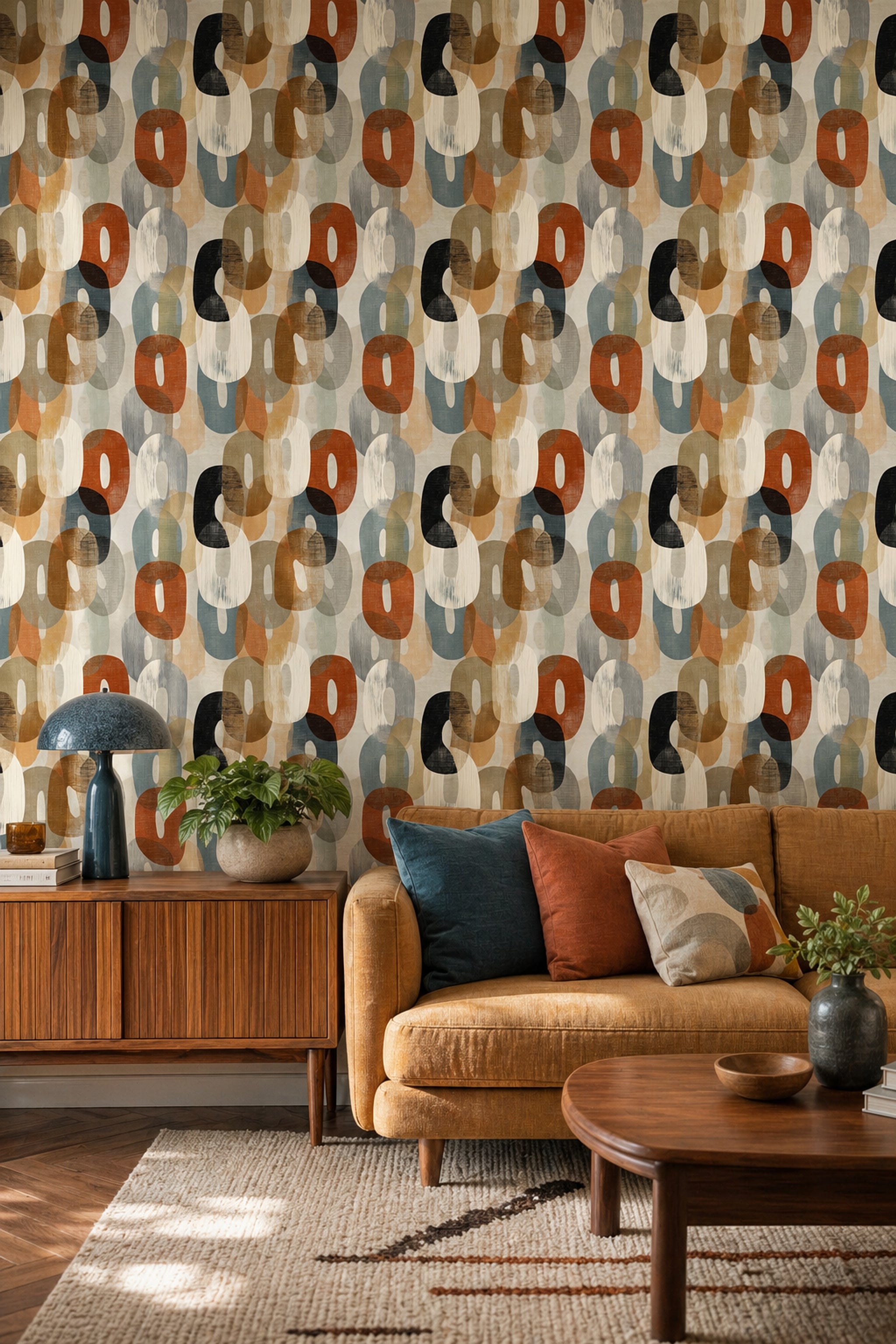 Mid Century Modern Wallpaper Modern Removable Contemporary Wall Decor