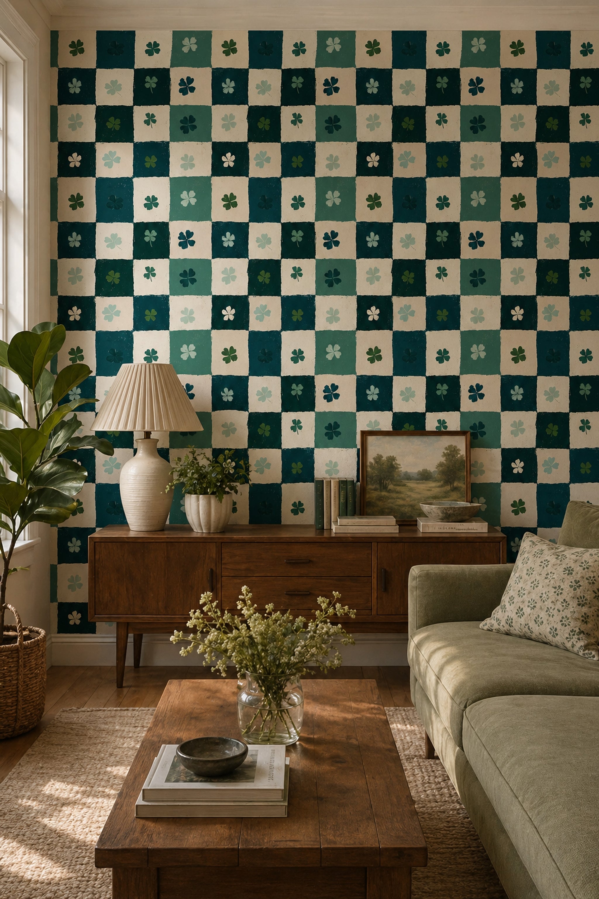 Shades Of Green Wallpaper Verdant Botanical Decorative Mural