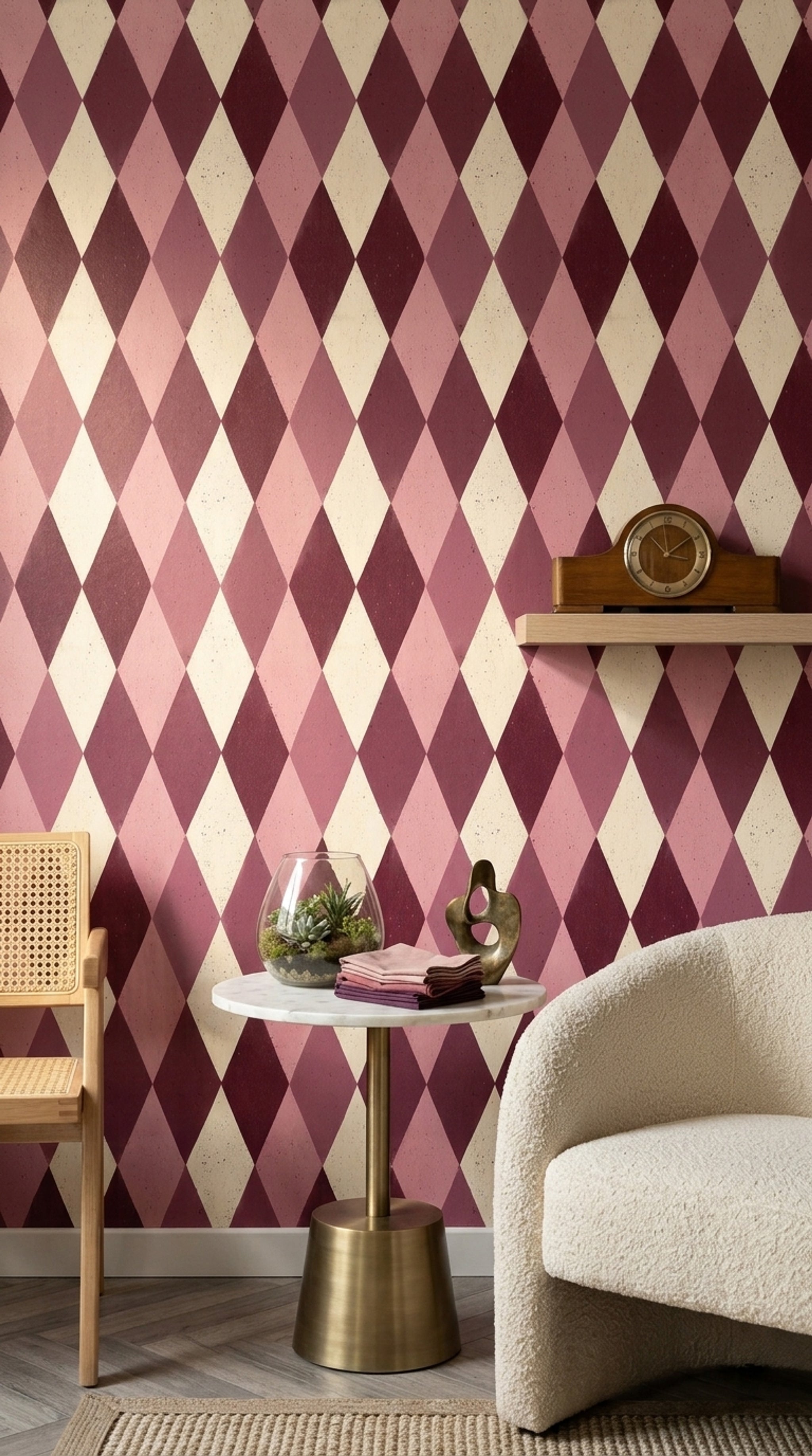 Mid Century Modern Wallpaper Retro Removable Geometric Wall Decor