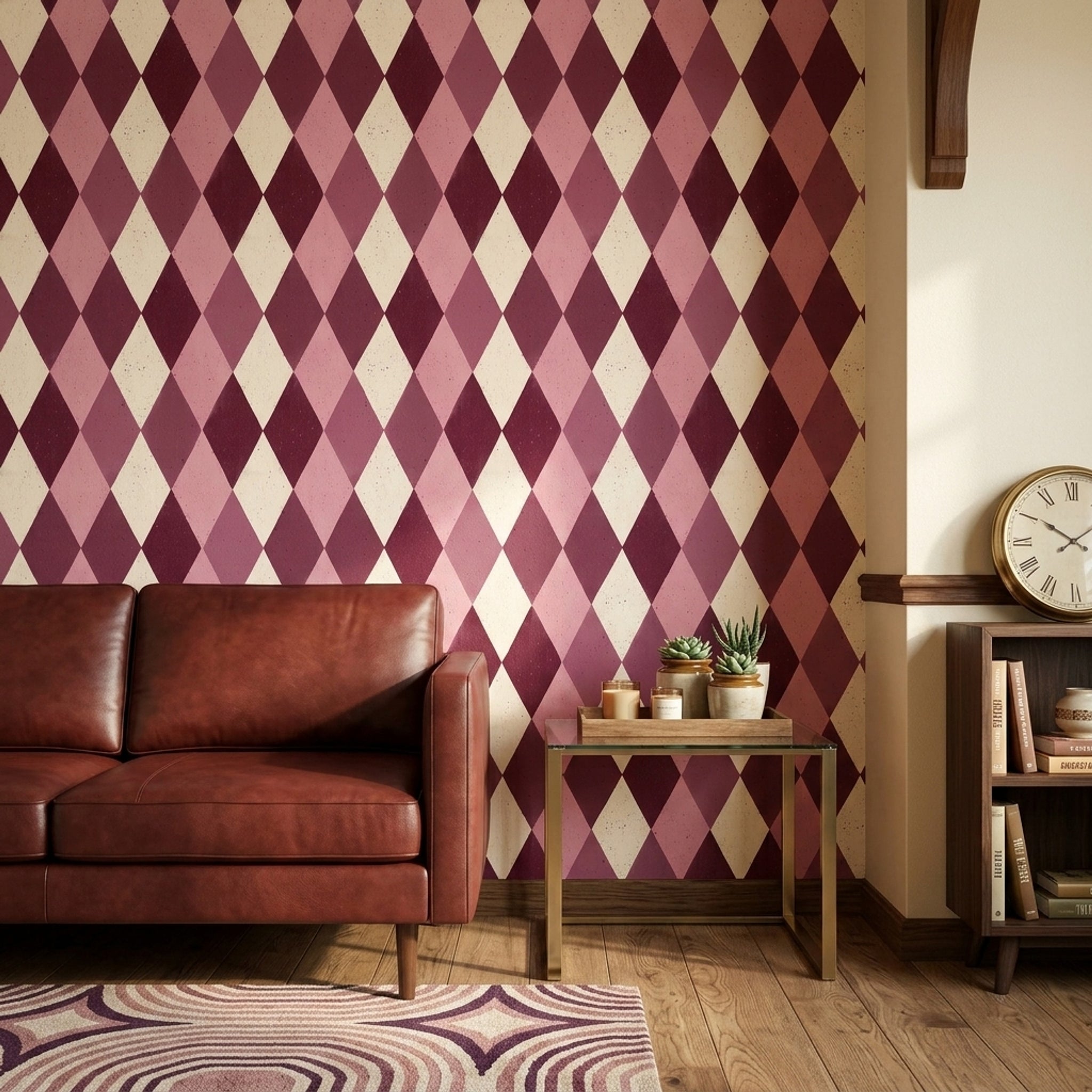 Mid Century Modern Wallpaper Retro Removable Geometric Wall Decor
