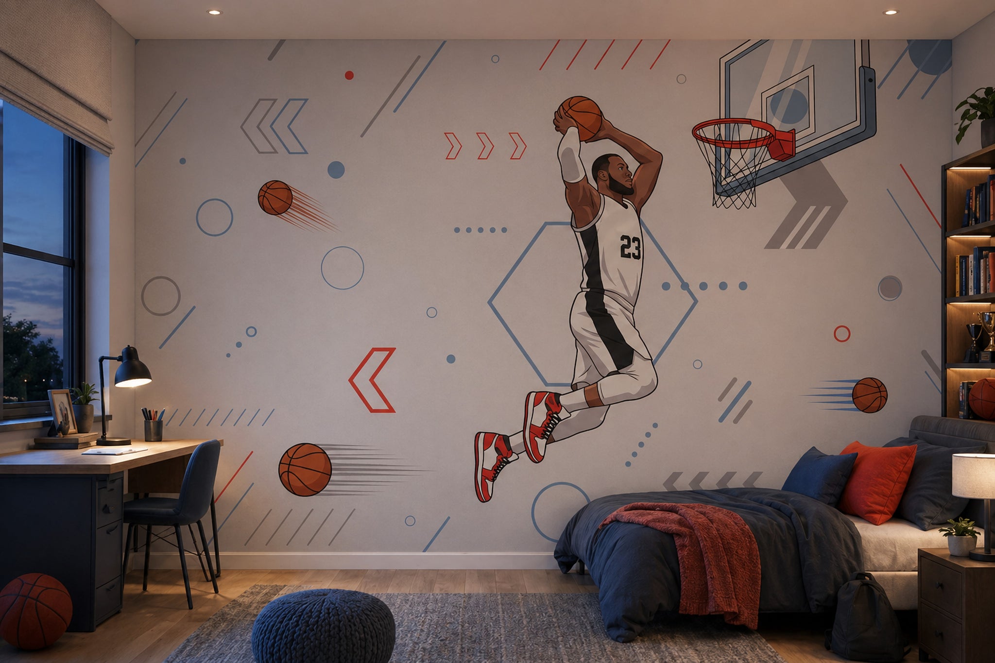 Basketball Wallpaper Dunk Sports Removable Wall Decor