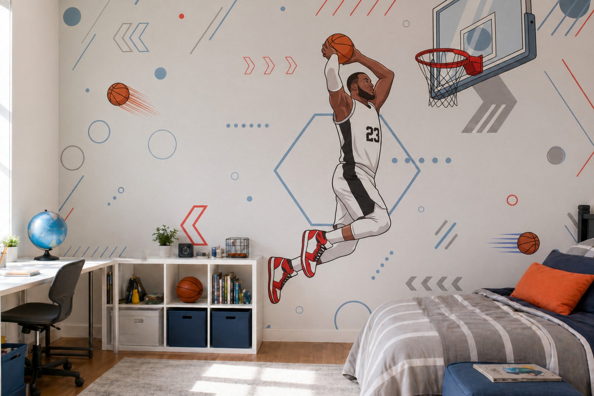 Basketball Wallpaper Dunk Sports Removable Wall Decor