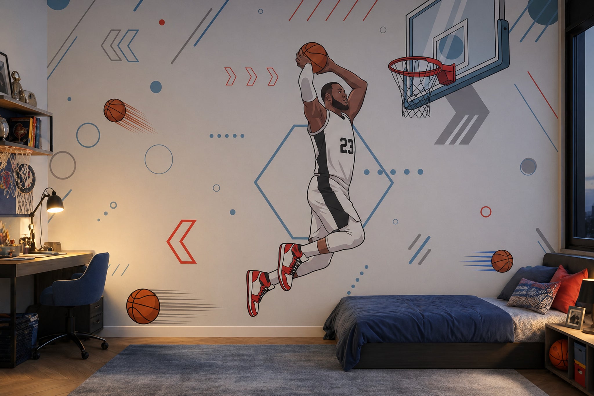 Basketball Wallpaper Dunk Sports Removable Wall Decor