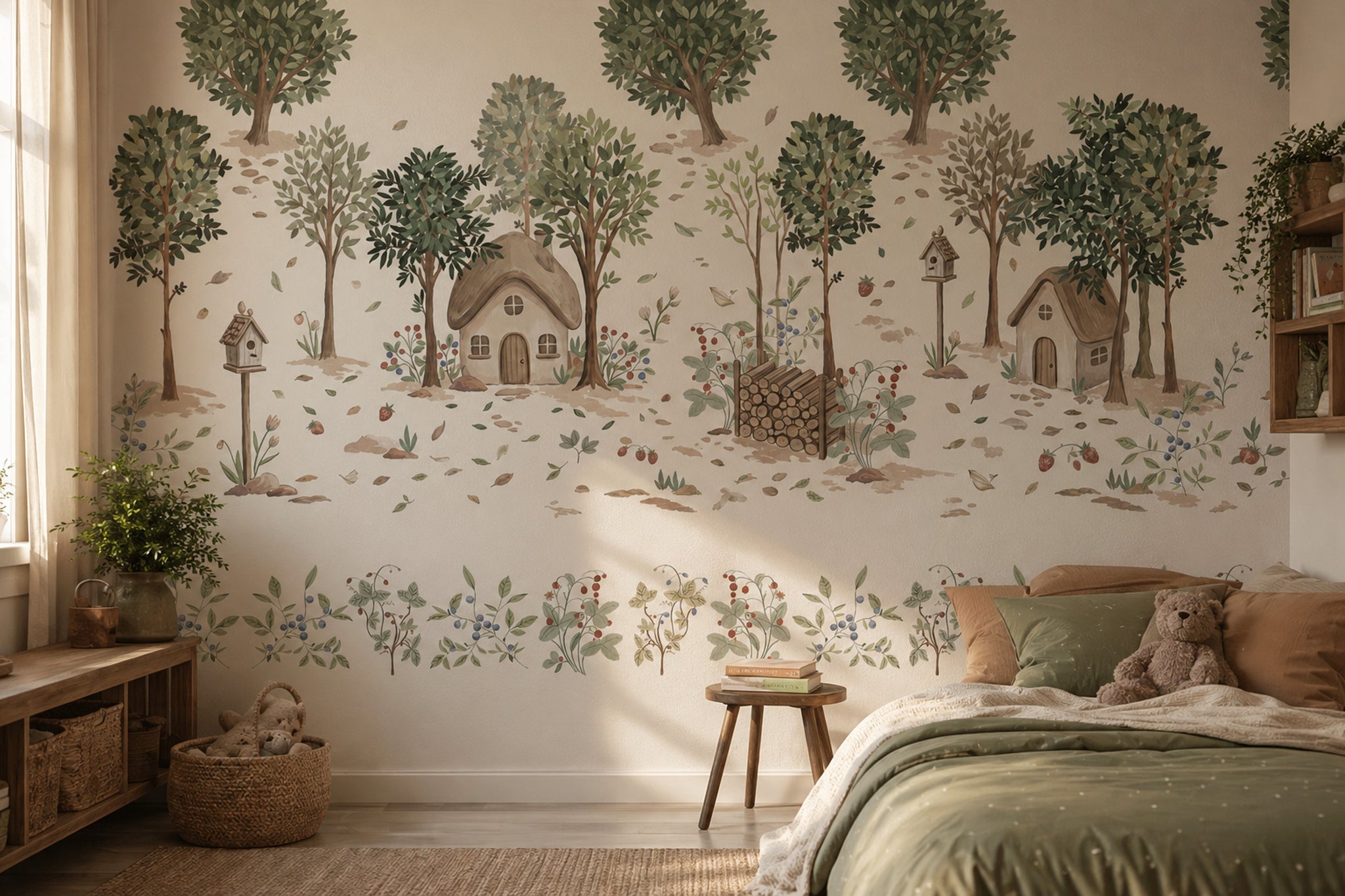 Woodland Wallpaper Storybook Cottage Wall Mural