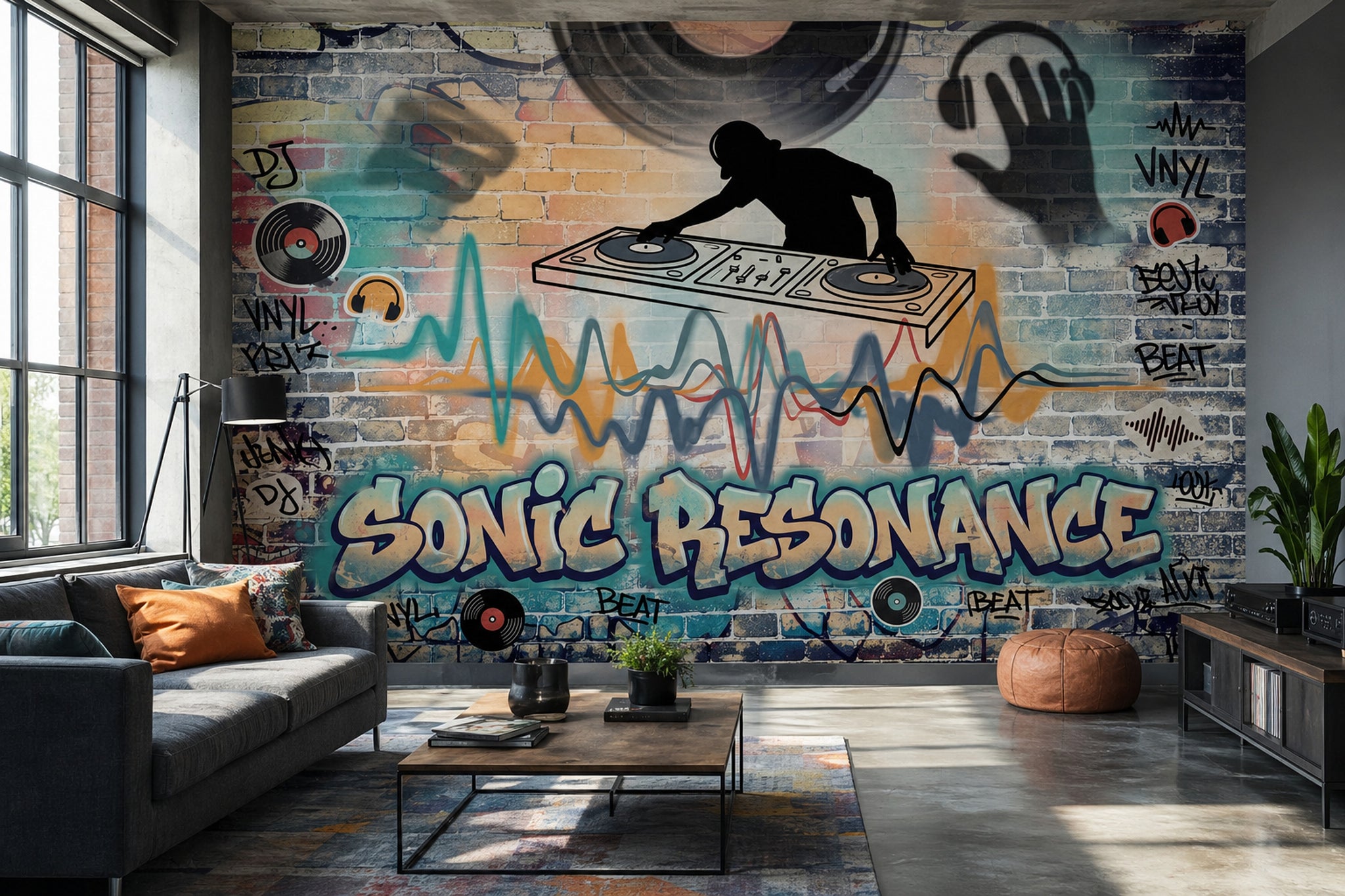 Brick Wall Wallpaper Urban Street Removable Graffiti Wall Decor