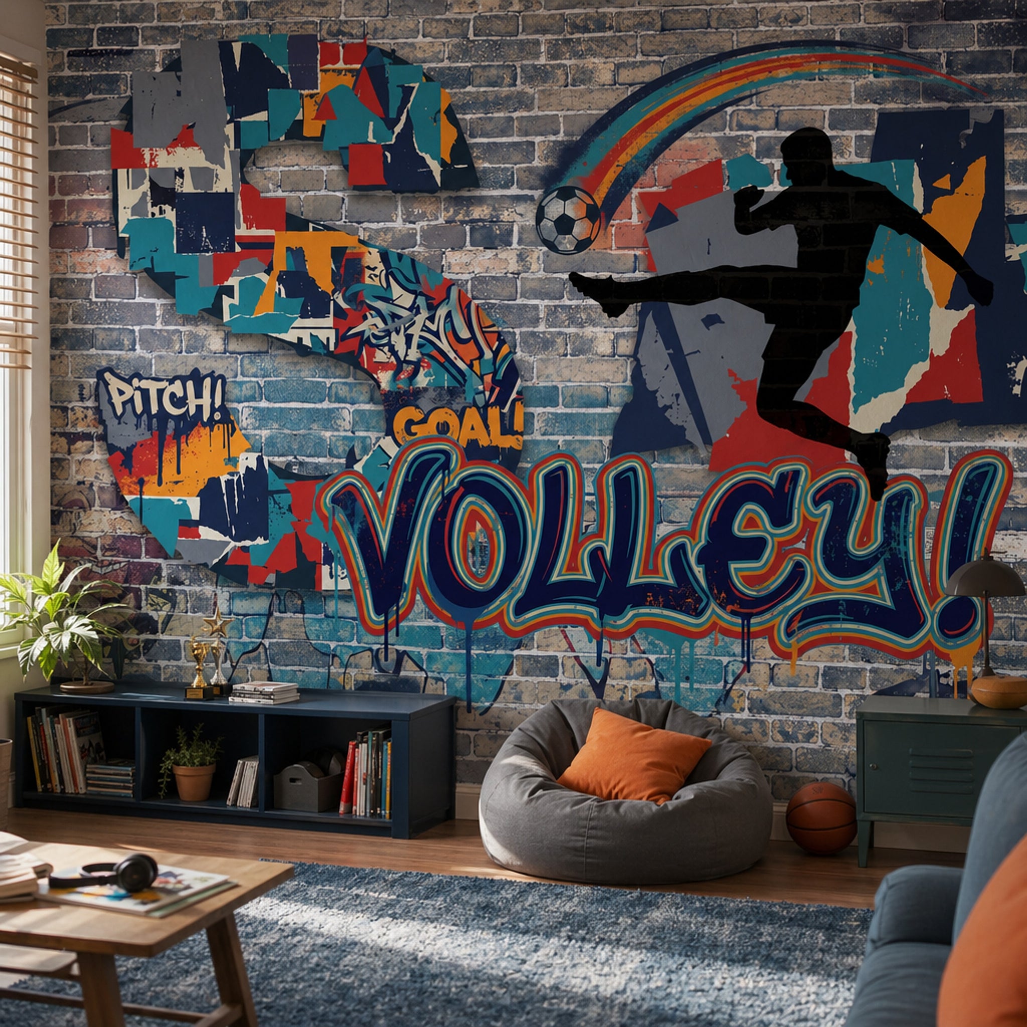 Graffiti Brick Wall Wallpaper Brick Wall Graffiti Brick Wall Removable Wall Decor