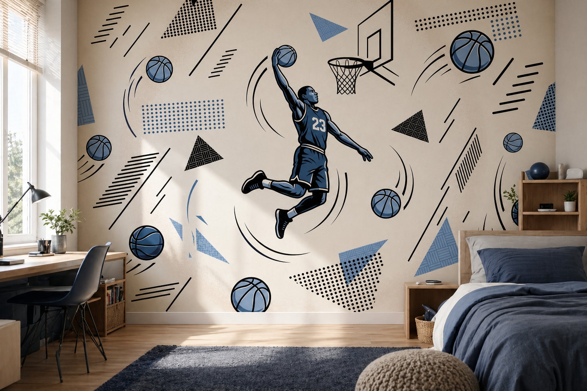Basketball Wallpaper Dunk Sports Removable Wall Decor