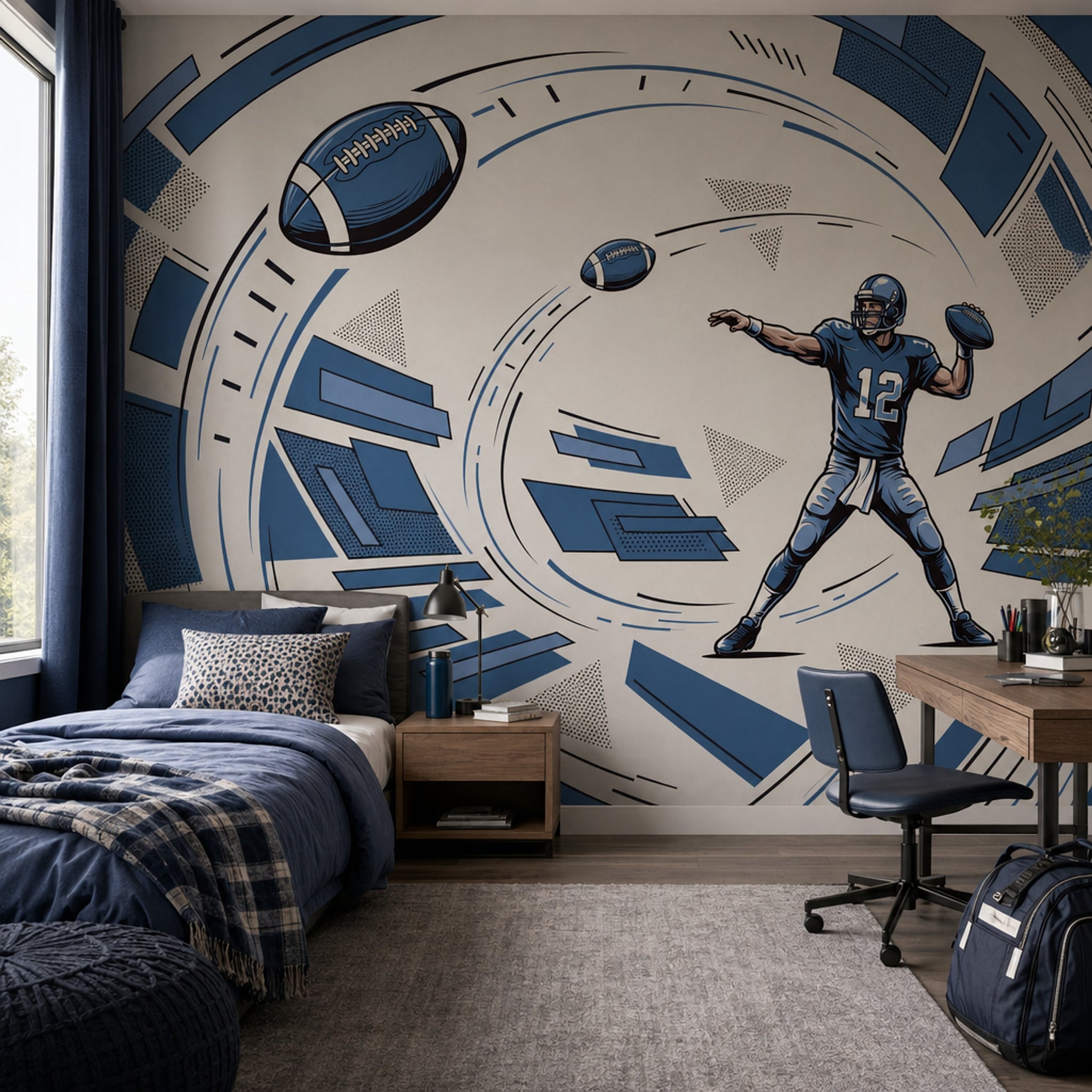 American Football Wallpaper Quarterback Removable Sports Wall Decor