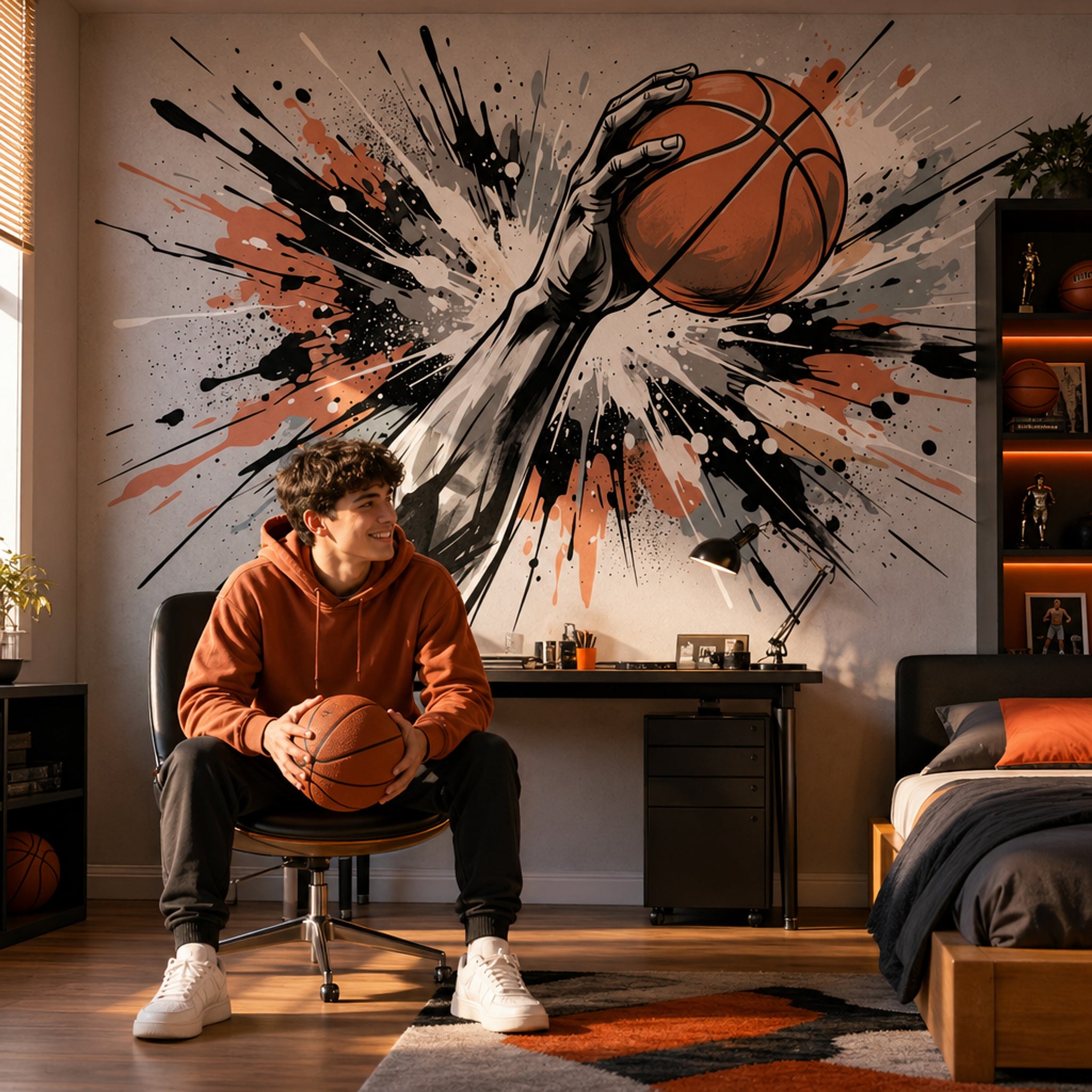 Basketball Wallpaper Sports Urban Street Art Wall Mural