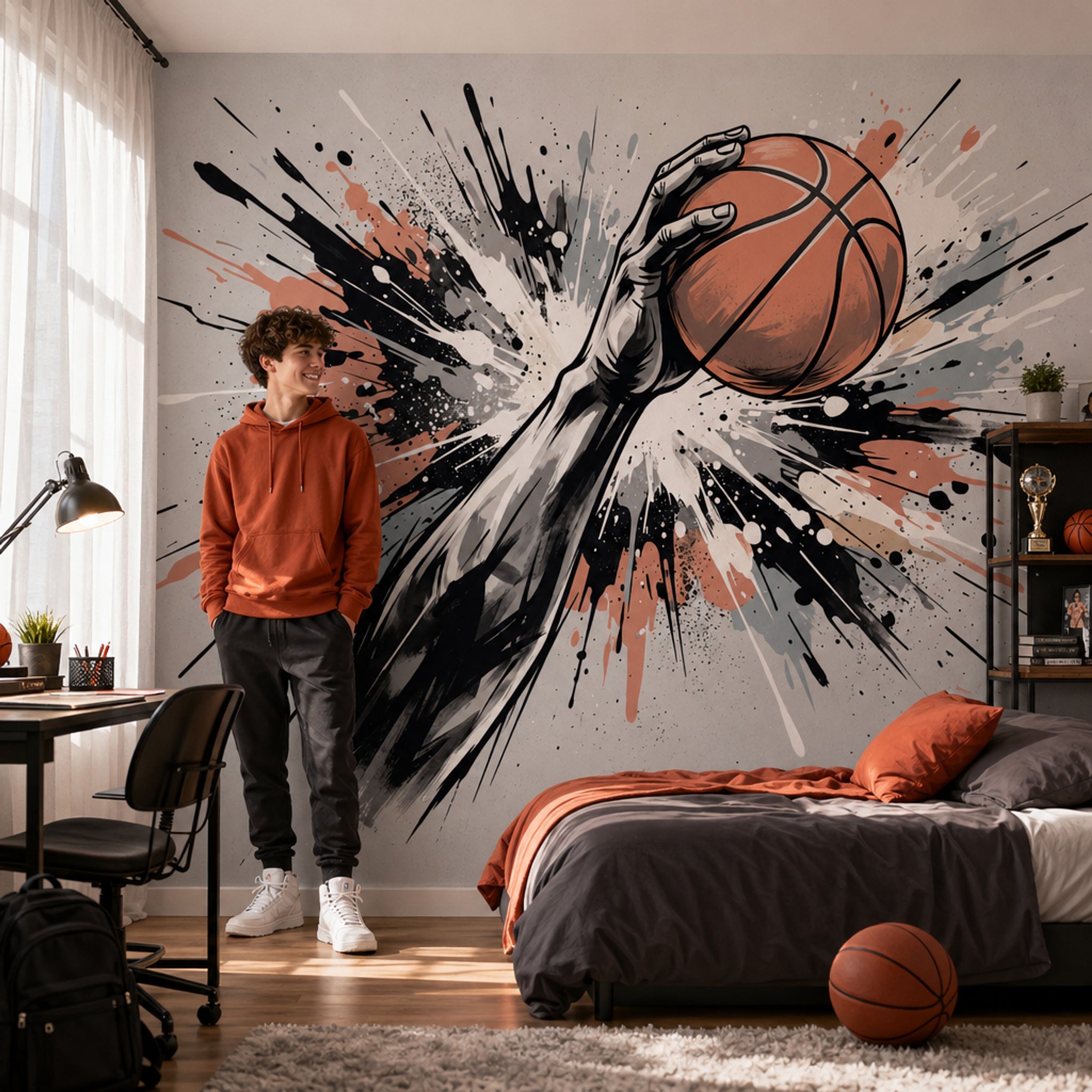Basketball Wallpaper Sports Urban Street Art Wall Mural