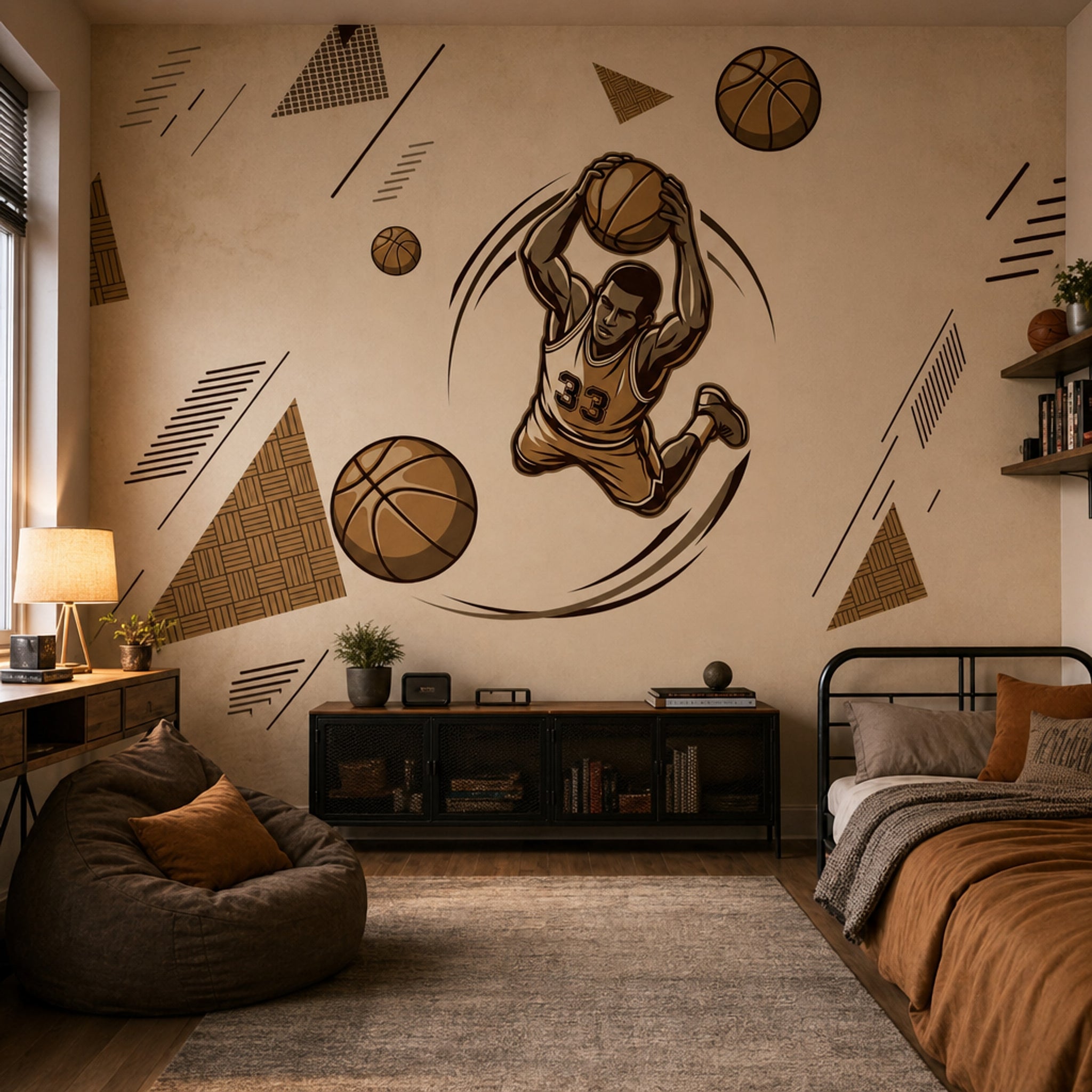 Basketball Wallpaper Athlete Dunk Removable Wall Decor