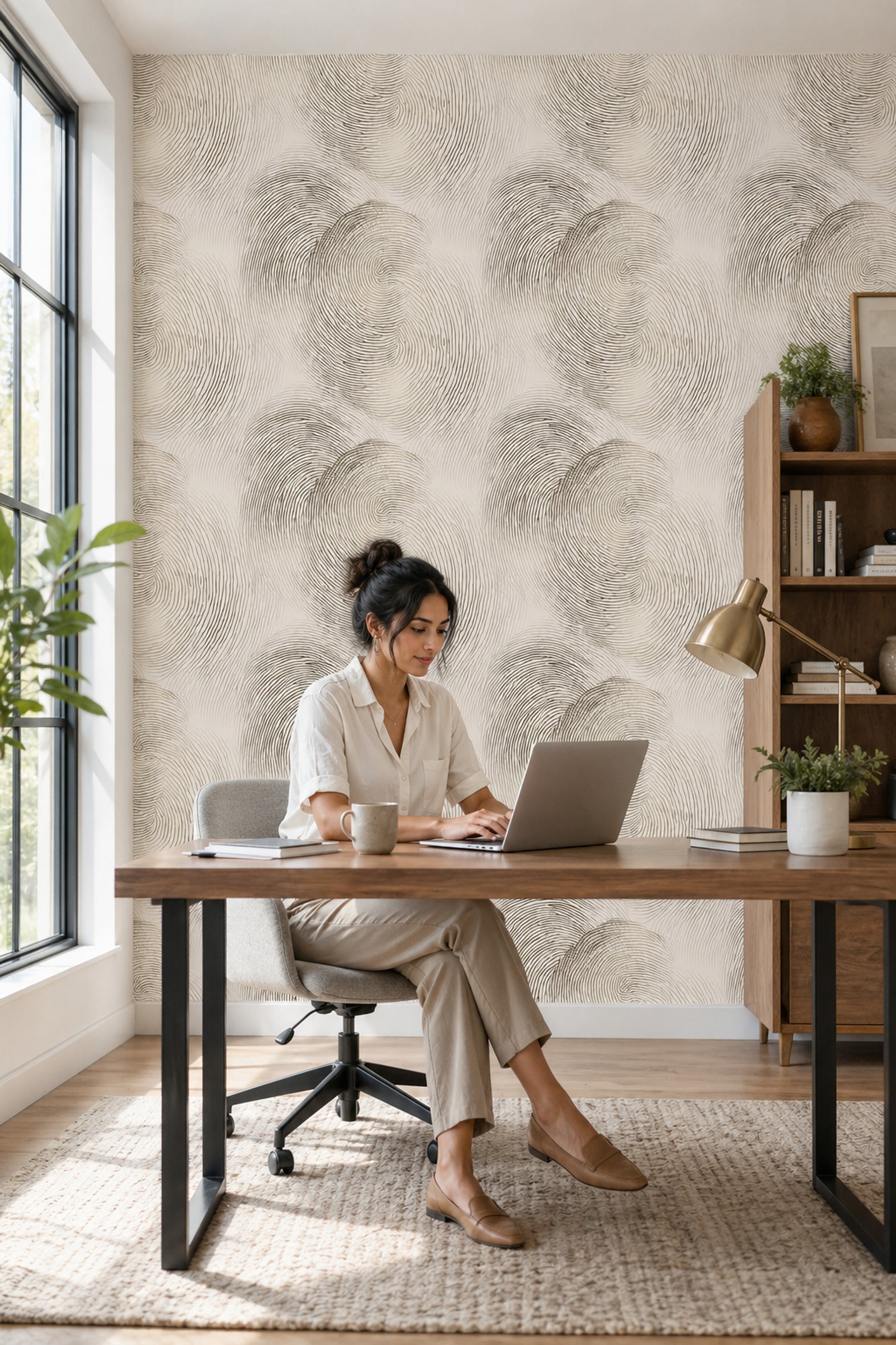Topographic Map Wallpaper Contour Lines Gradient Decorative Mural