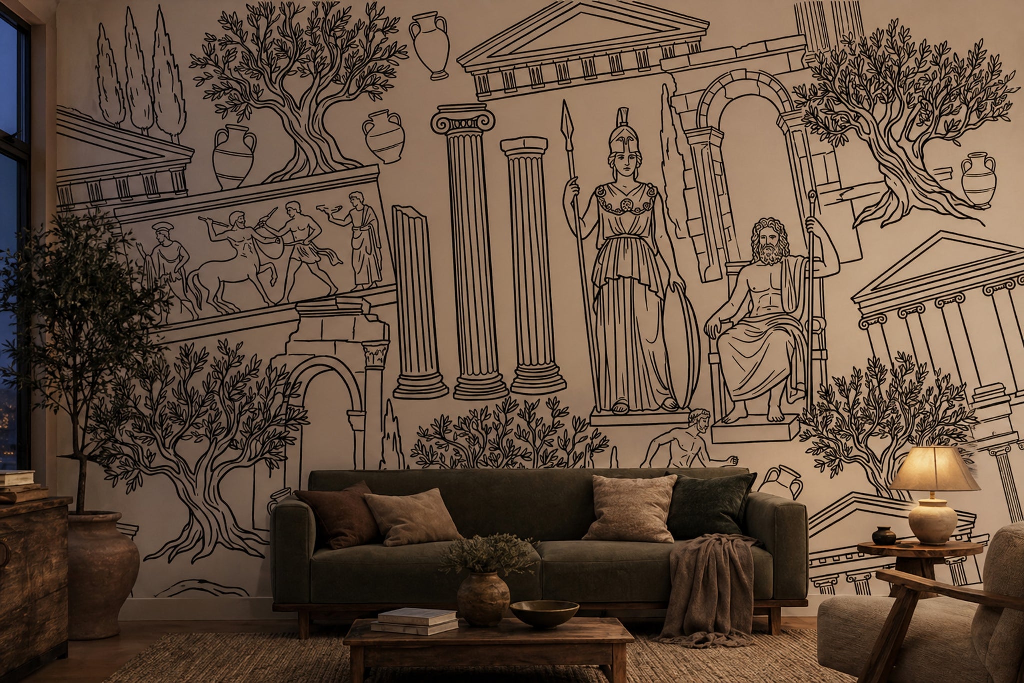 Walls Wallpaper Ancient Classical Removable Wall Decor