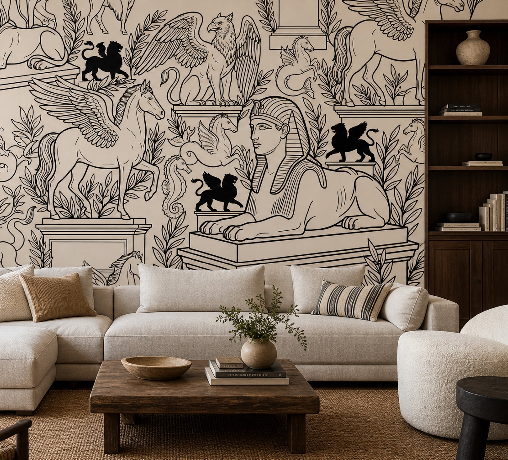 Egyptian Sphinx Wallpaper Mythological Creatures Winged Horse Wall Mural