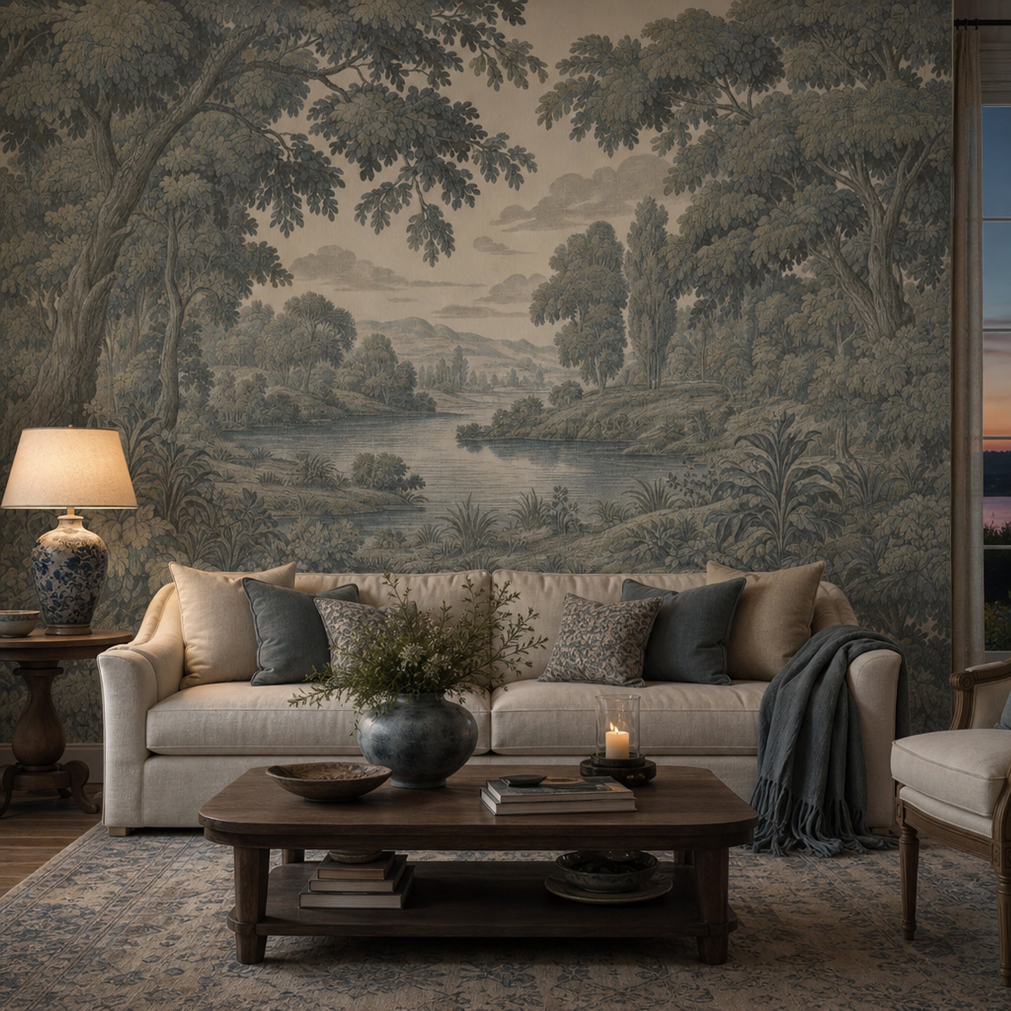 Landscape Wallpaper Toile Pastoral Wall Mural