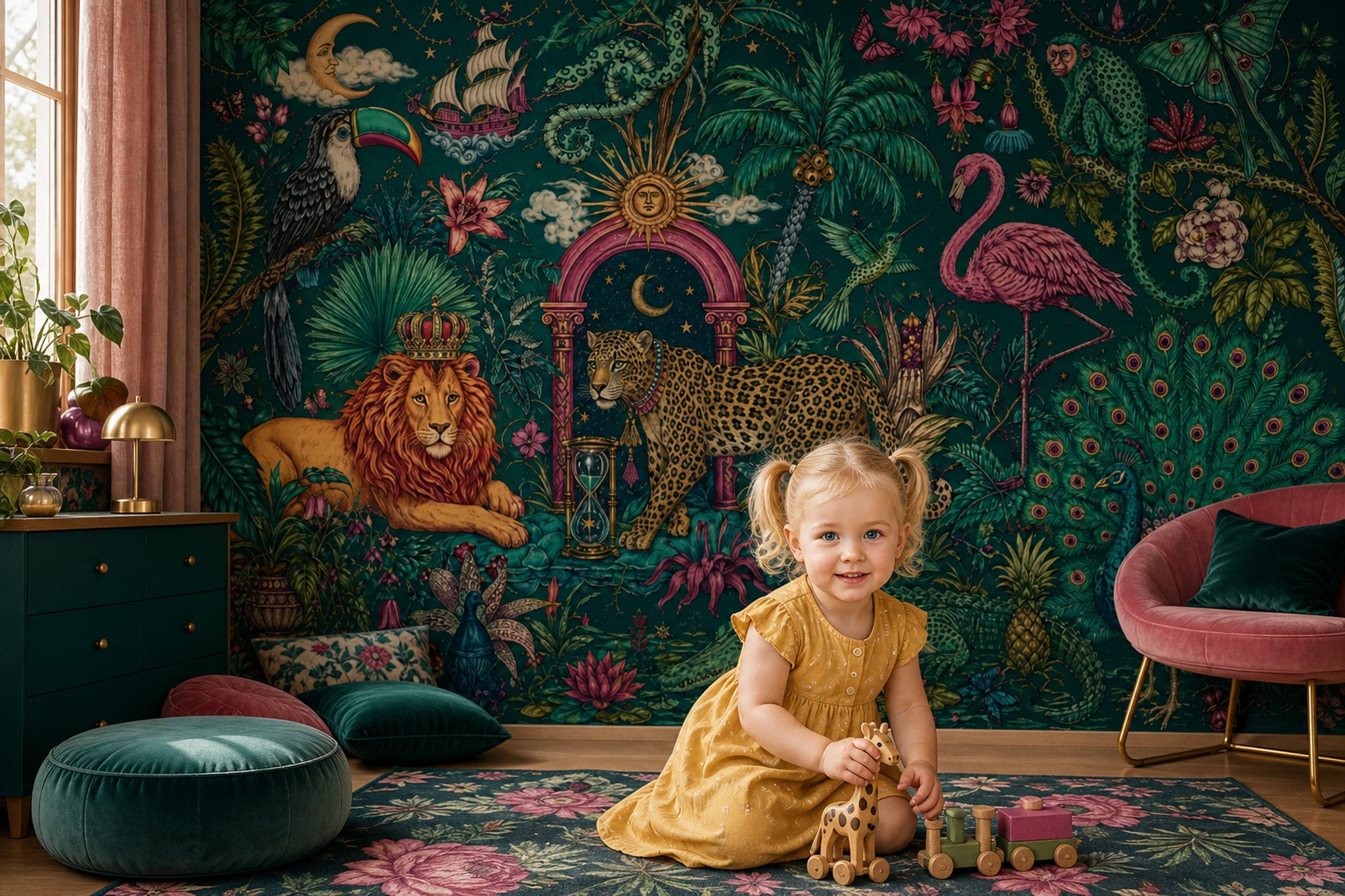 Starry Night Wallpaper Maximalist Tropical Wall Mural