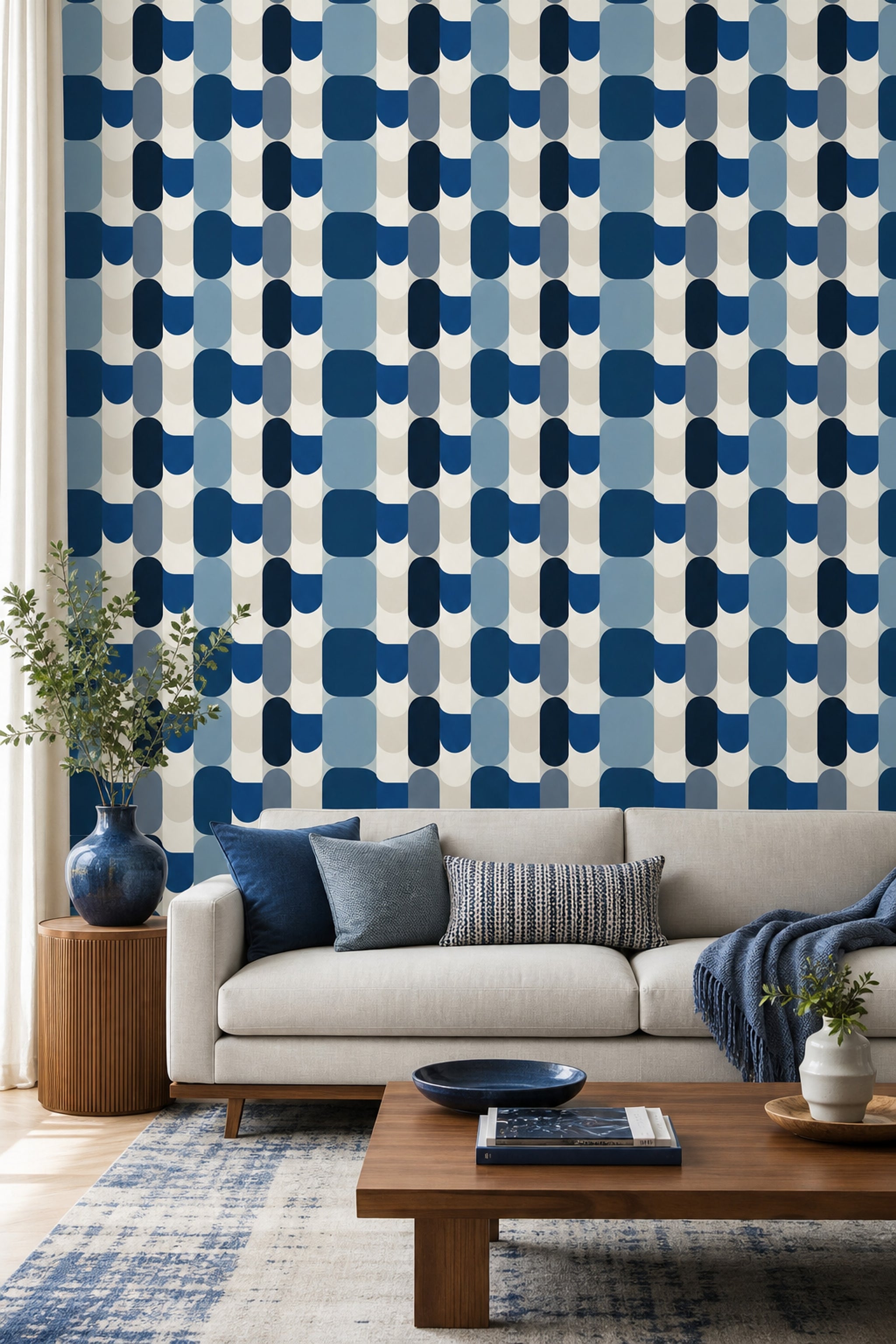 Mid-Century Modern Wallpaper Retro Modern Decorative Mural