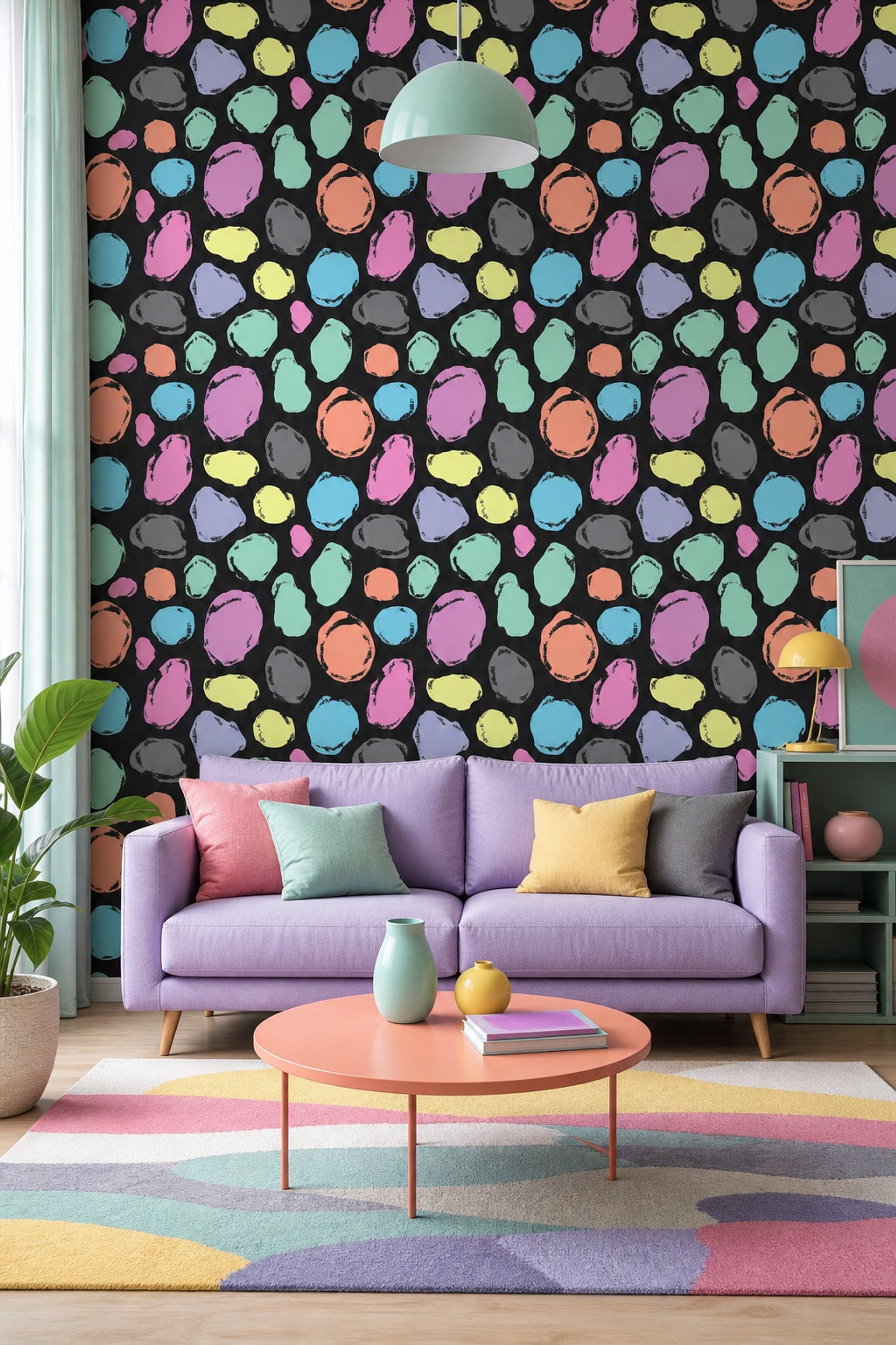 Grunge Texture Wallpaper Abstract Spots Removable Dark Background Wall Double Roll