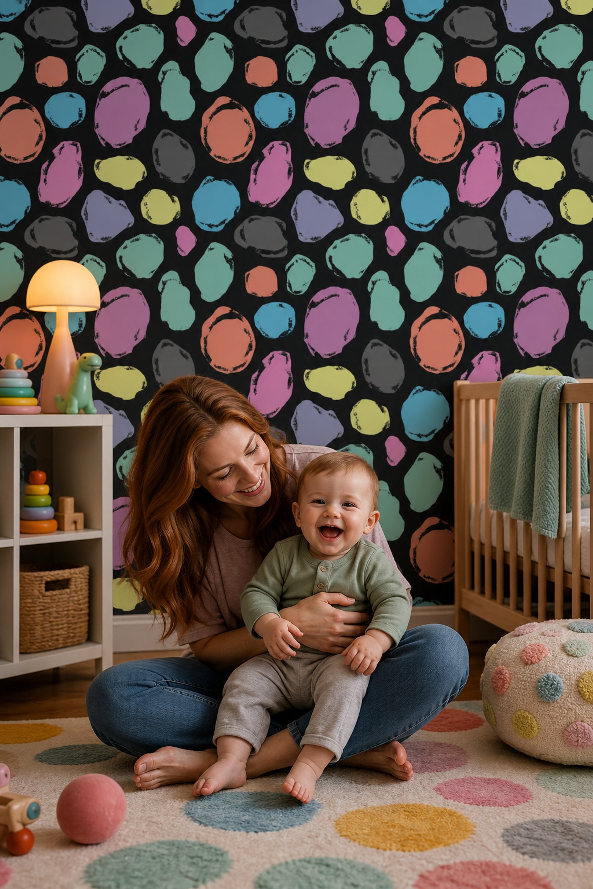 Grunge Texture Wallpaper Abstract Spots Removable Dark Background Wall Double Roll