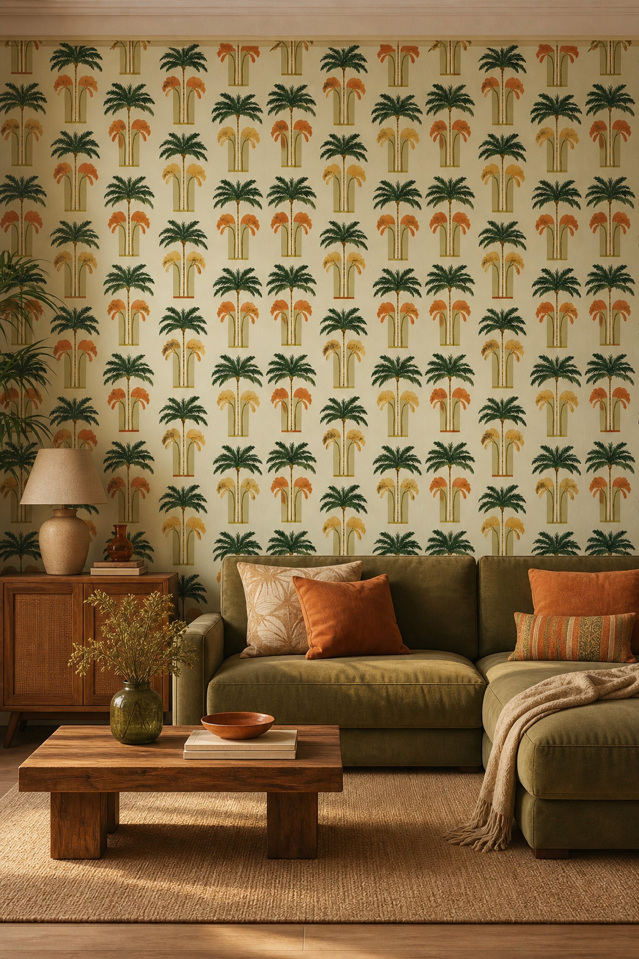 Tropical Wallpaper Palm Trees Removable Botanical Wall Double Roll