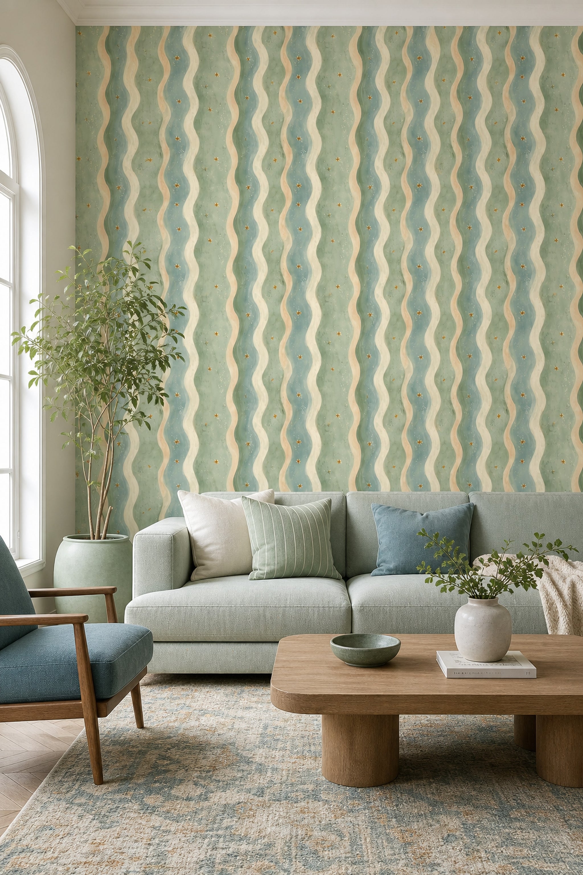 Watercolor Texture Wallpaper Painted Paper Removable Soft Stripes Wall Double Roll