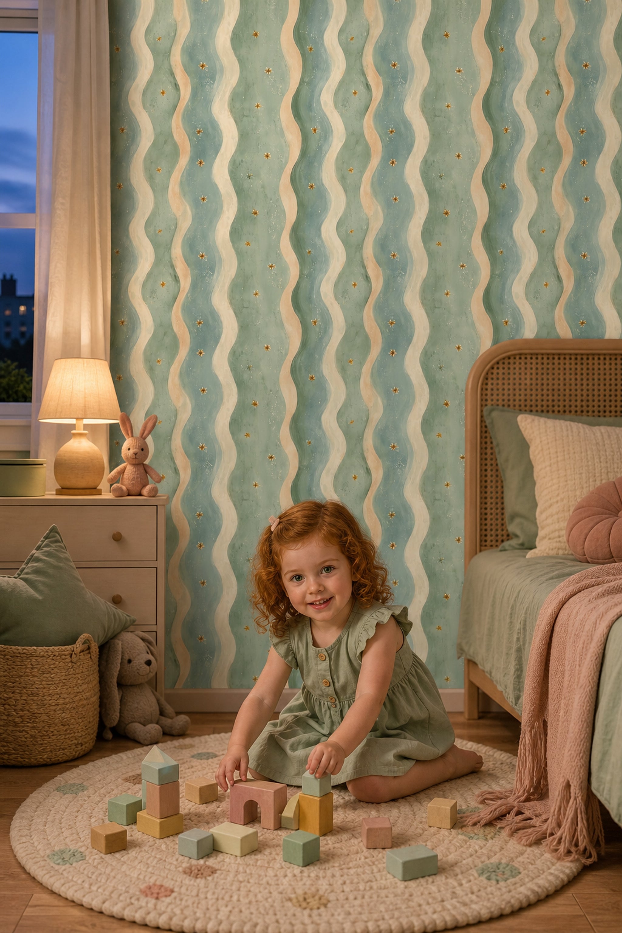 Watercolor Texture Wallpaper Painted Paper Removable Soft Stripes Wall Double Roll