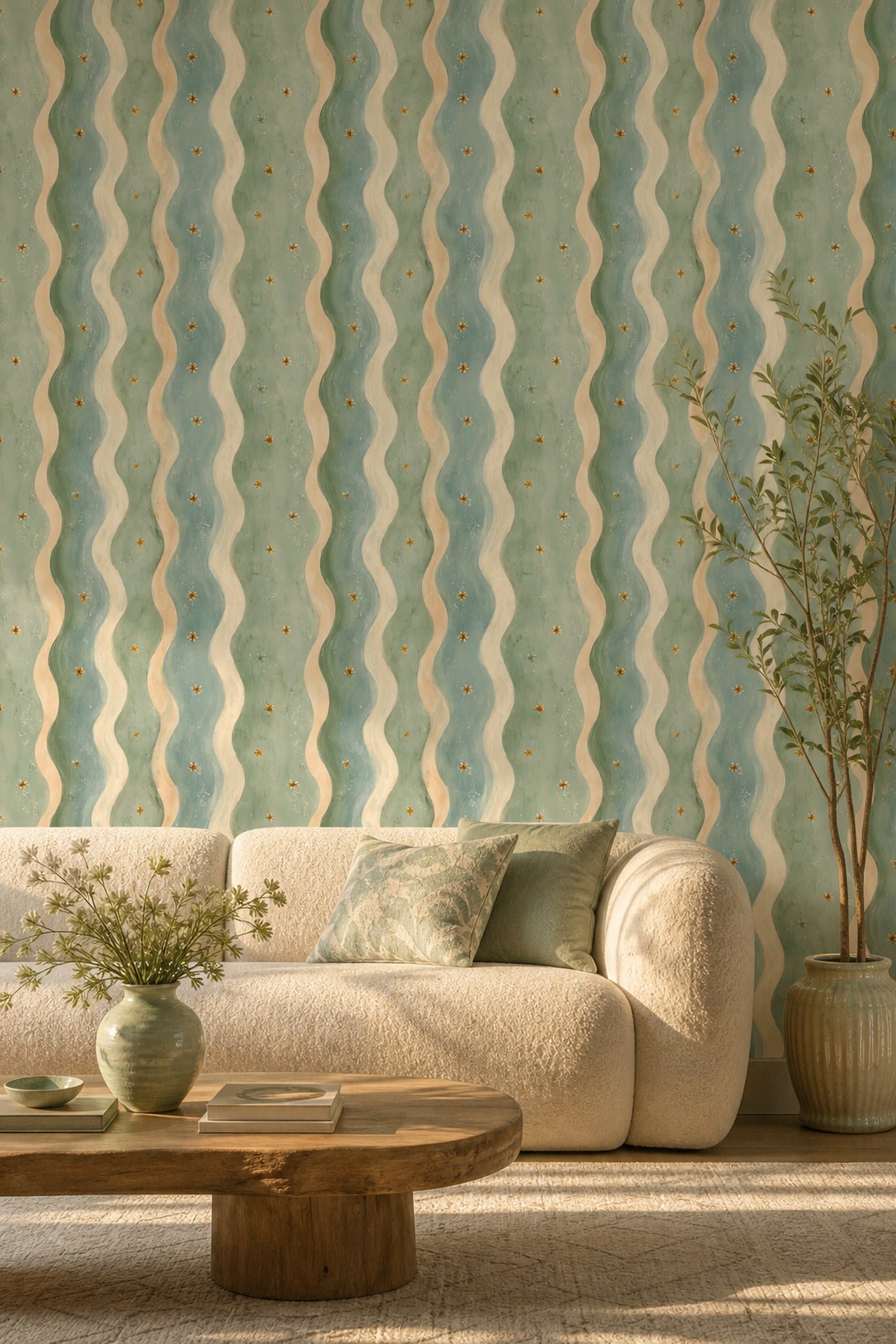 Watercolor Texture Wallpaper Painted Paper Removable Soft Stripes Wall Double Roll