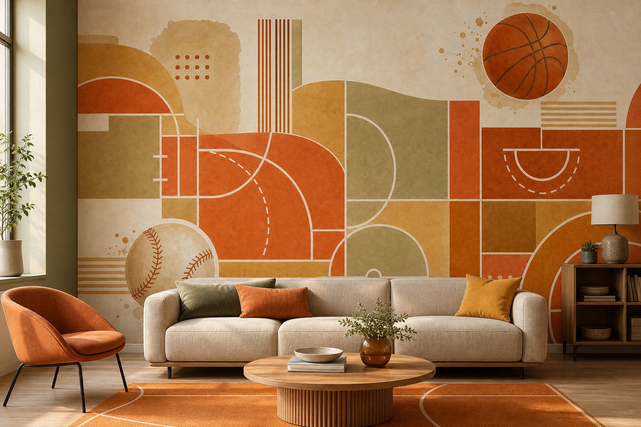 Watercolor Texture Wallpaper Mid Century Modern Removable Wall Decor