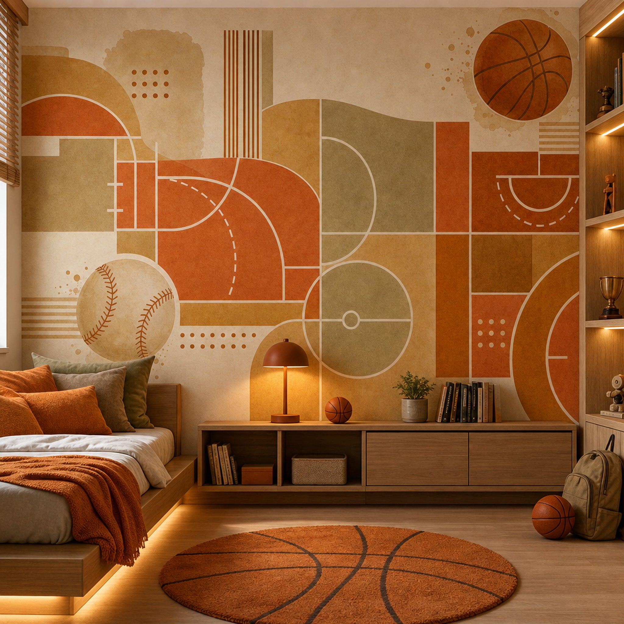 Watercolor Texture Wallpaper Mid Century Modern Removable Wall Decor