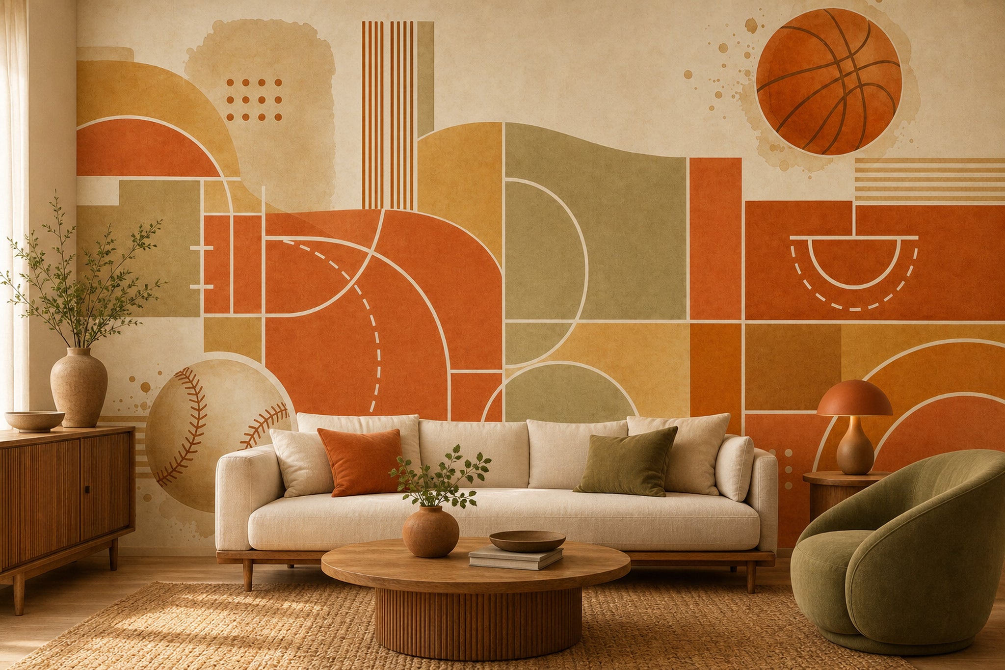 Watercolor Texture Wallpaper Mid Century Modern Removable Wall Decor