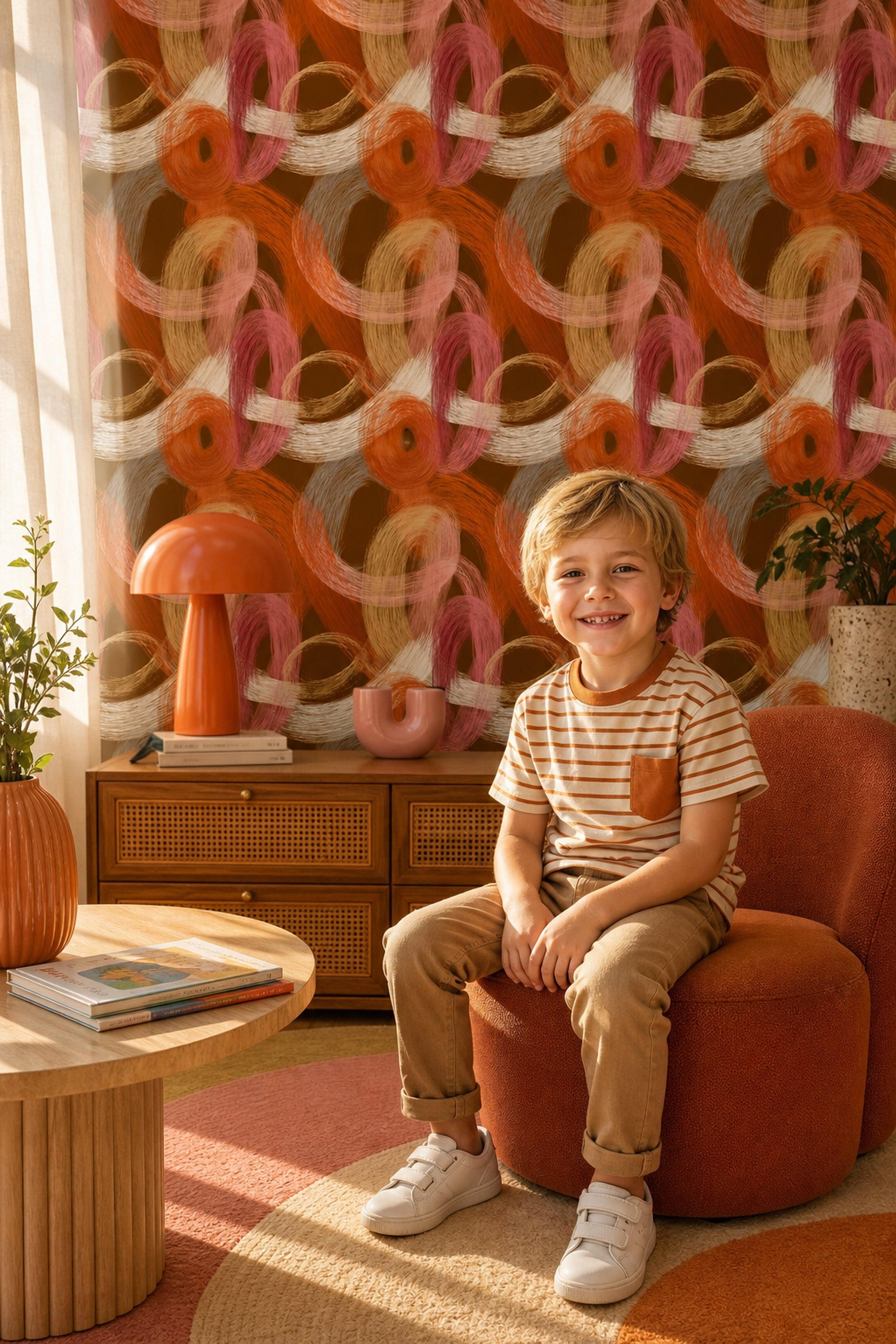Abstract Wallpaper Dark Background Swirling Brushstrokes Removable Wall Decor