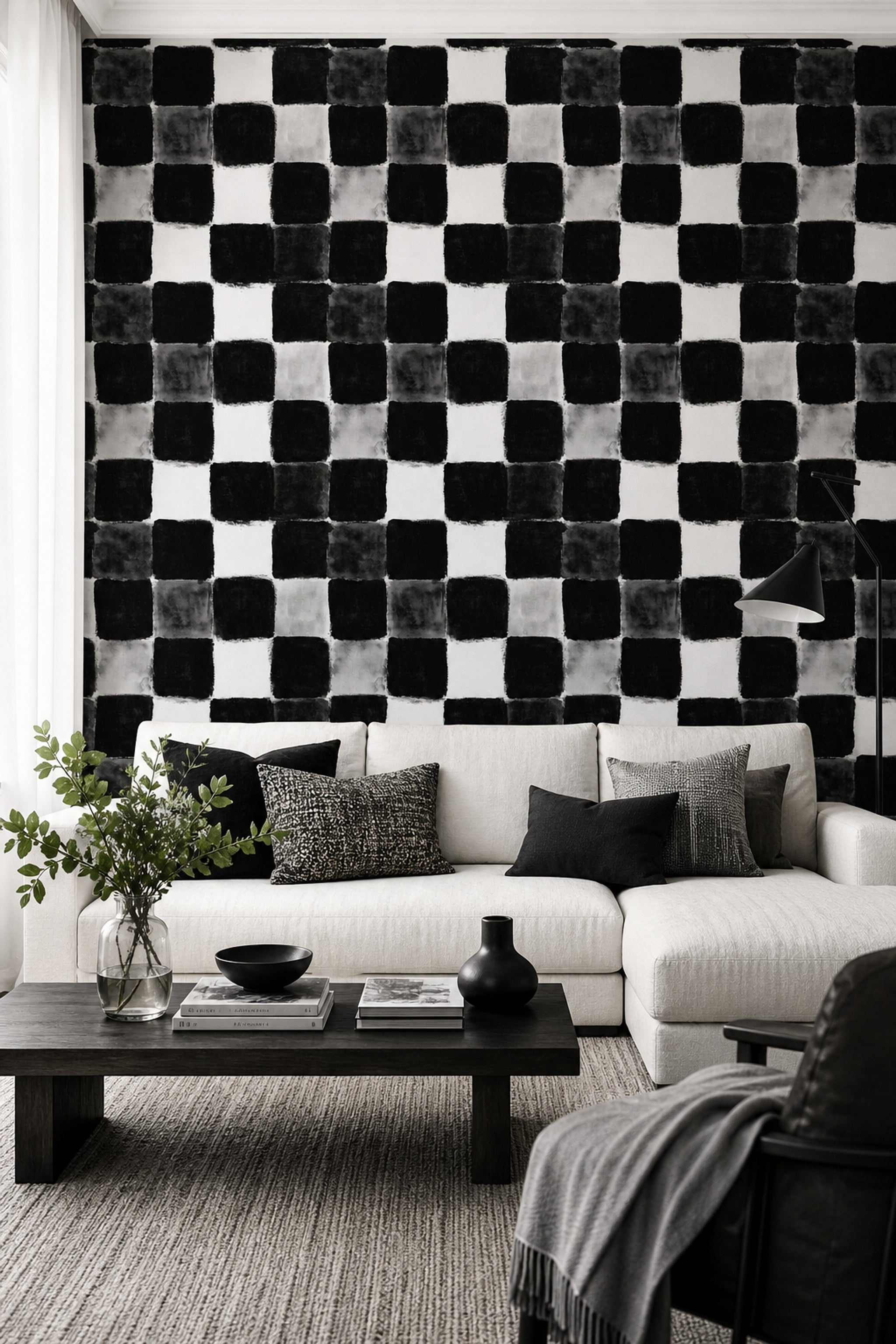 Paper Texture Wallpaper Canvas Grain Monochrome Removable Wall Decor