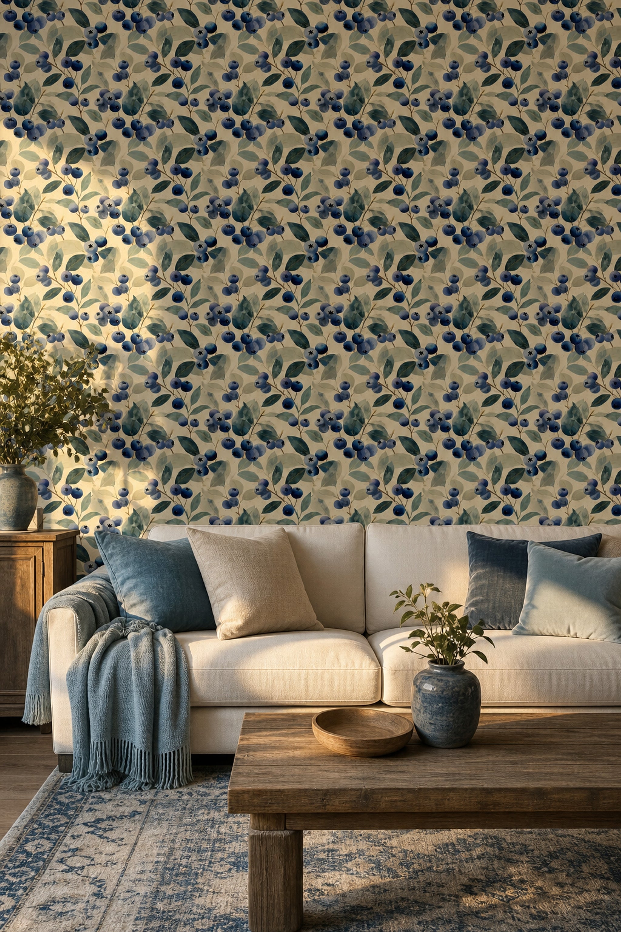 Paper Texture Wallpaper Muted Green Removable Wall Decor