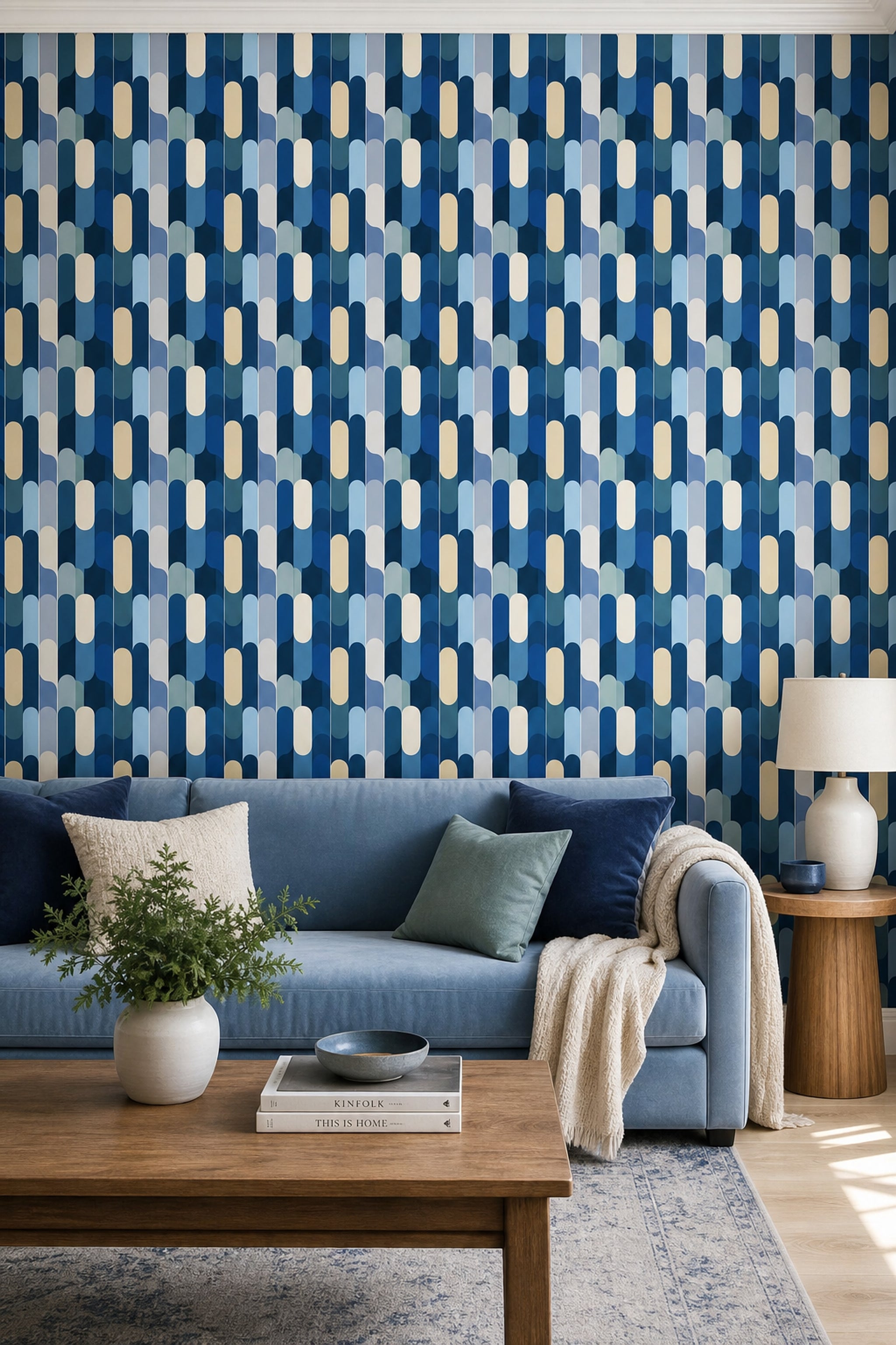 Mid Century Modern Wallpaper Geometric Abstract Removable Wall Decor