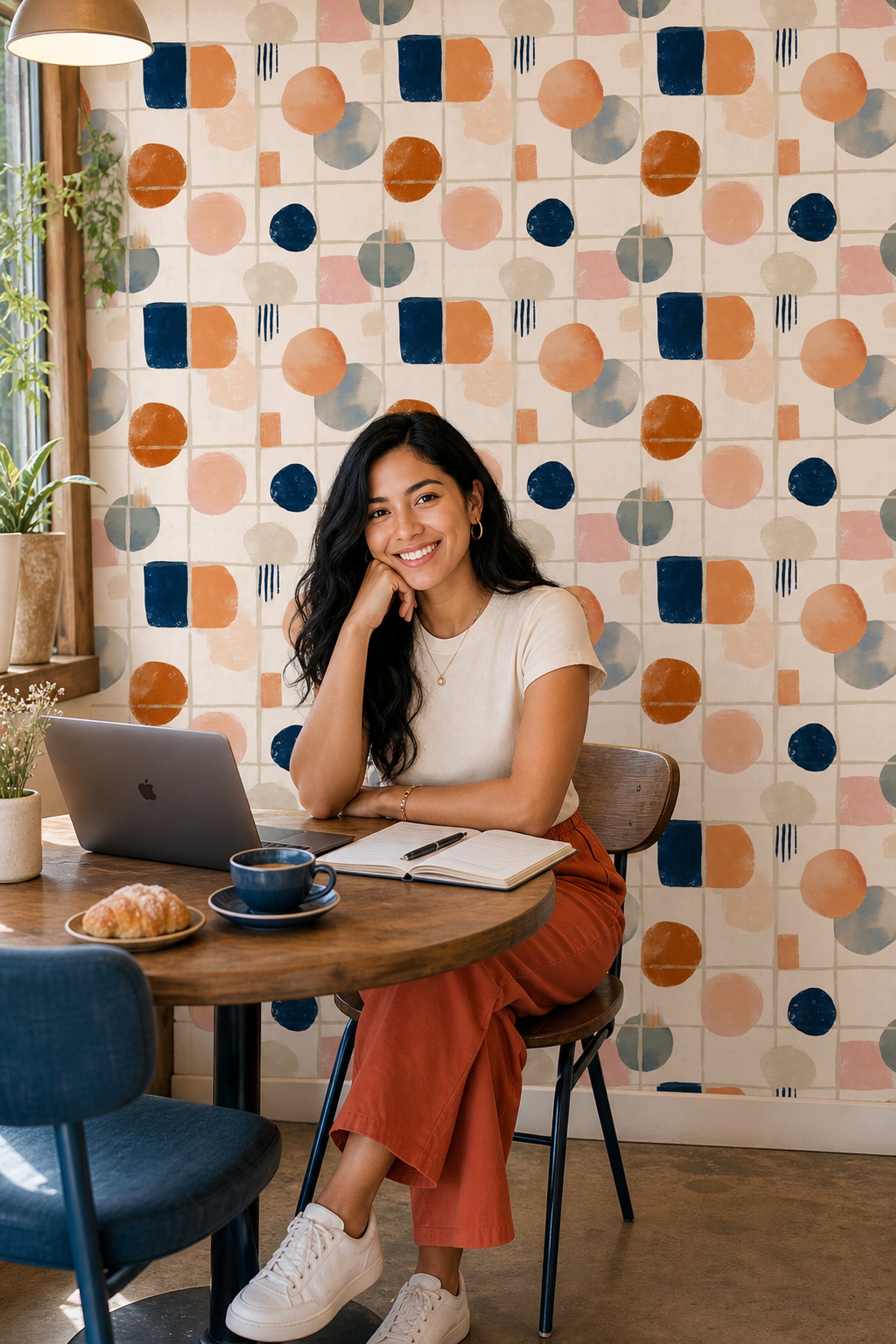 Mid Century Modern Wallpaper Retro Modern Removable Wall Decor