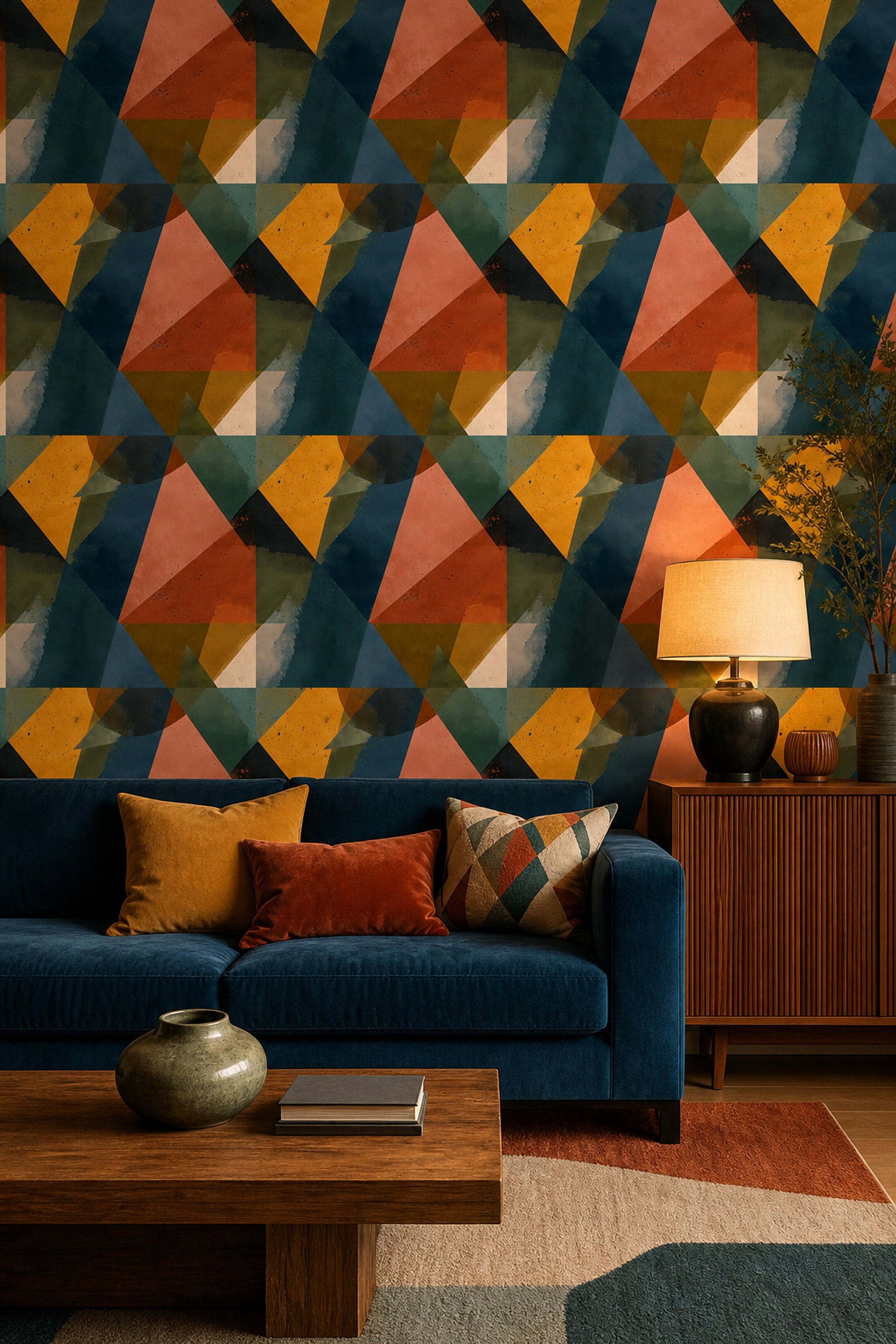 Mid-Century Modern Wallpaper Retro Modern Decorative Mural