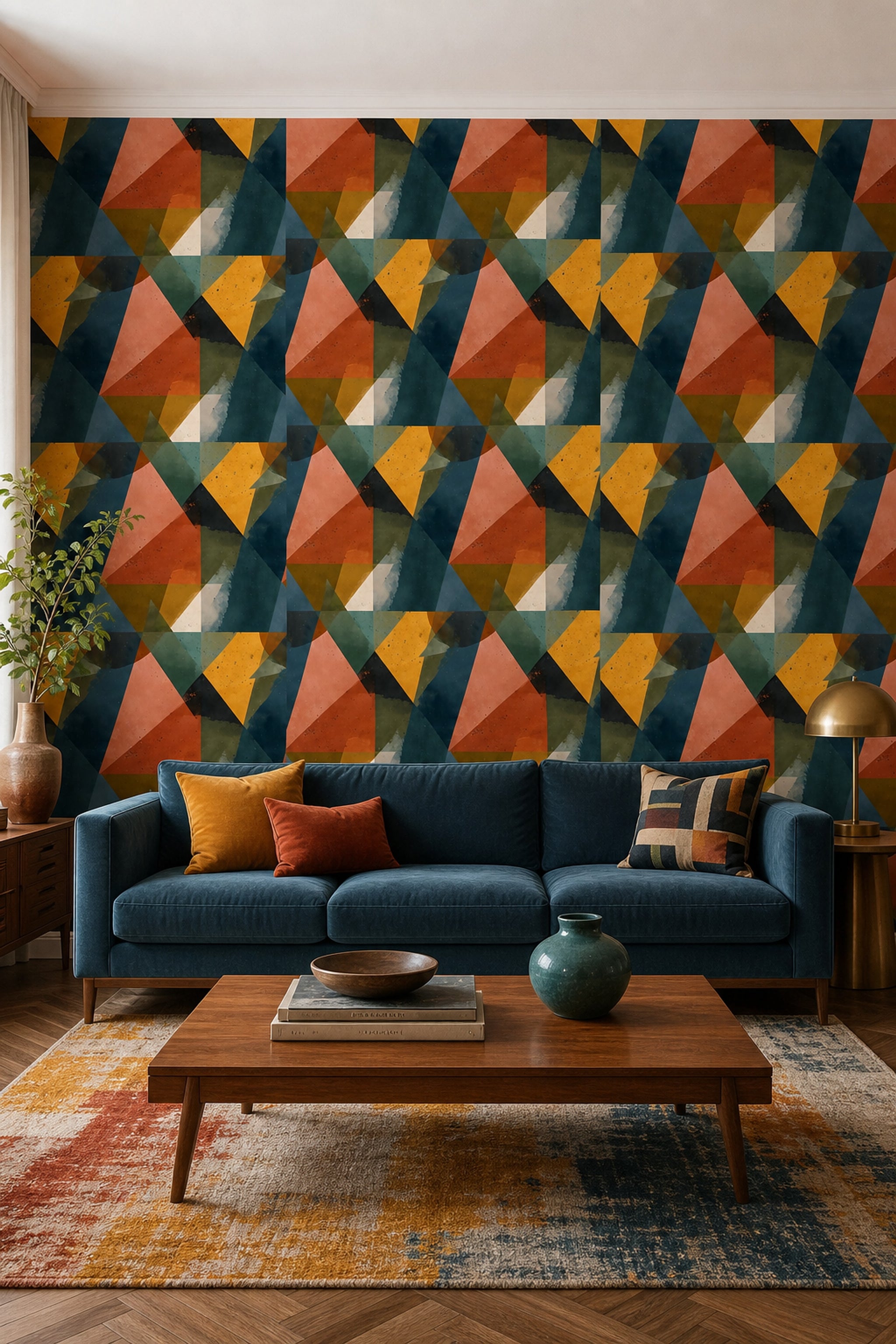 Mid-Century Modern Wallpaper Retro Modern Decorative Mural