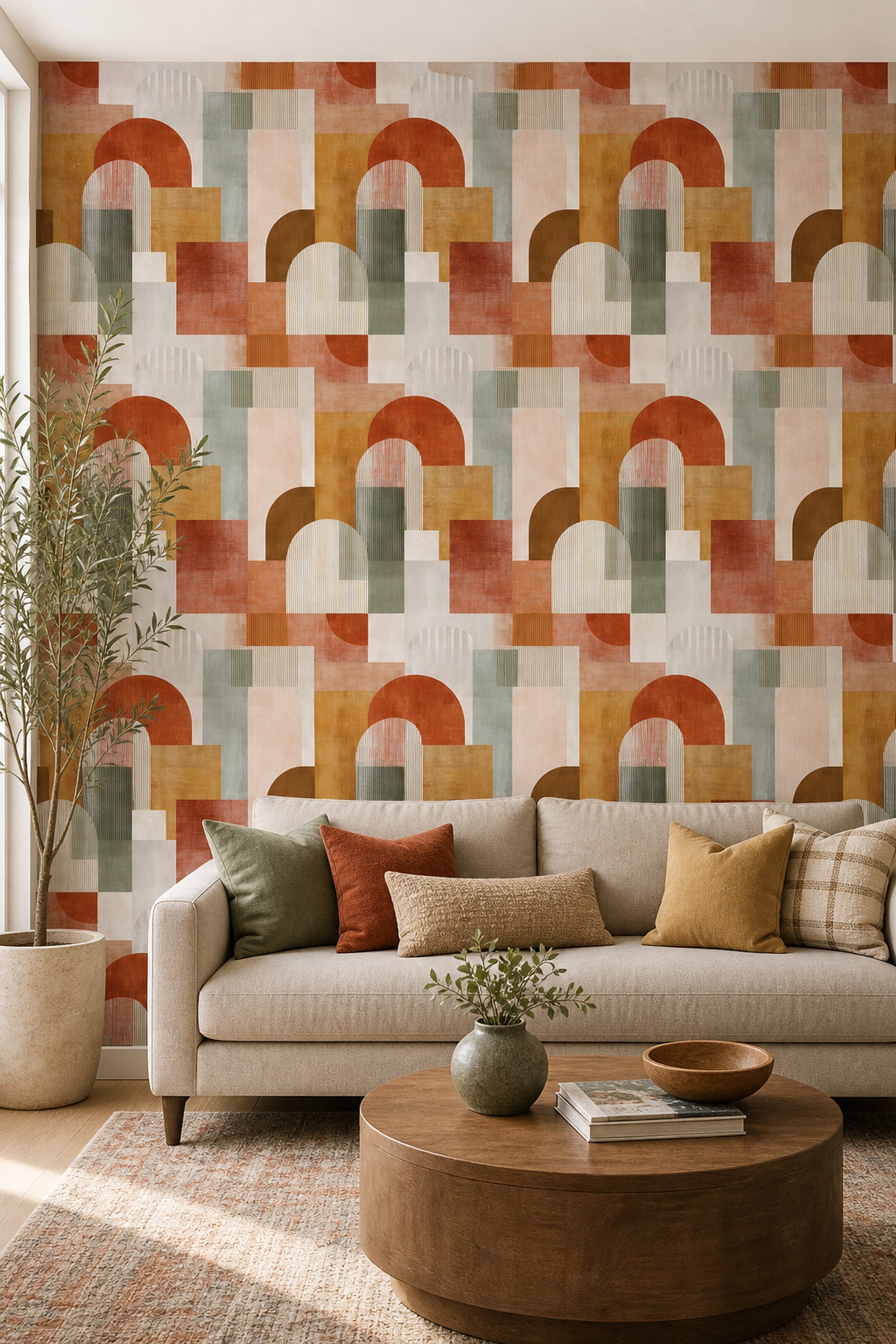 Mid Century Modern Wallpaper Retro Modern Decorative Mural