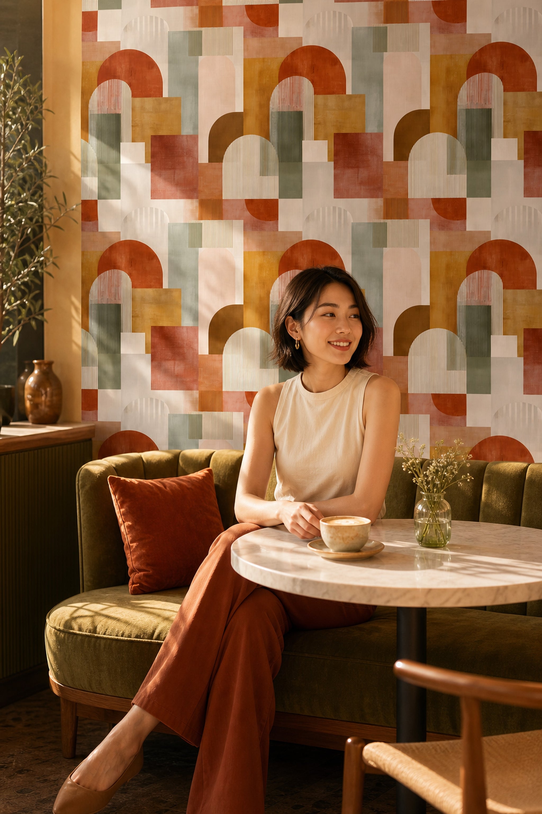 Mid Century Modern Wallpaper Retro Modern Decorative Mural