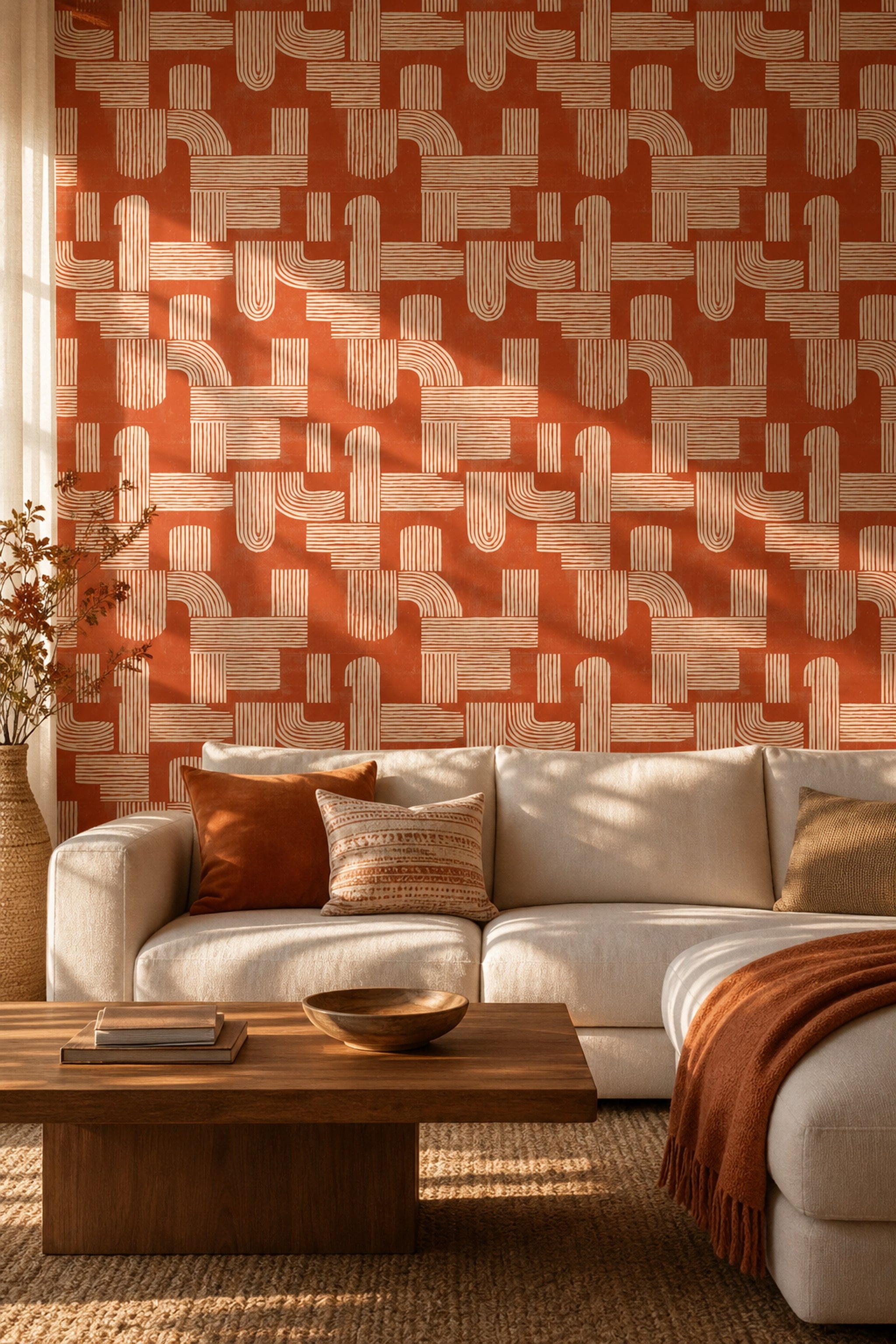 Mid Century Modern Wallpaper Retro Modern Decorative Mural
