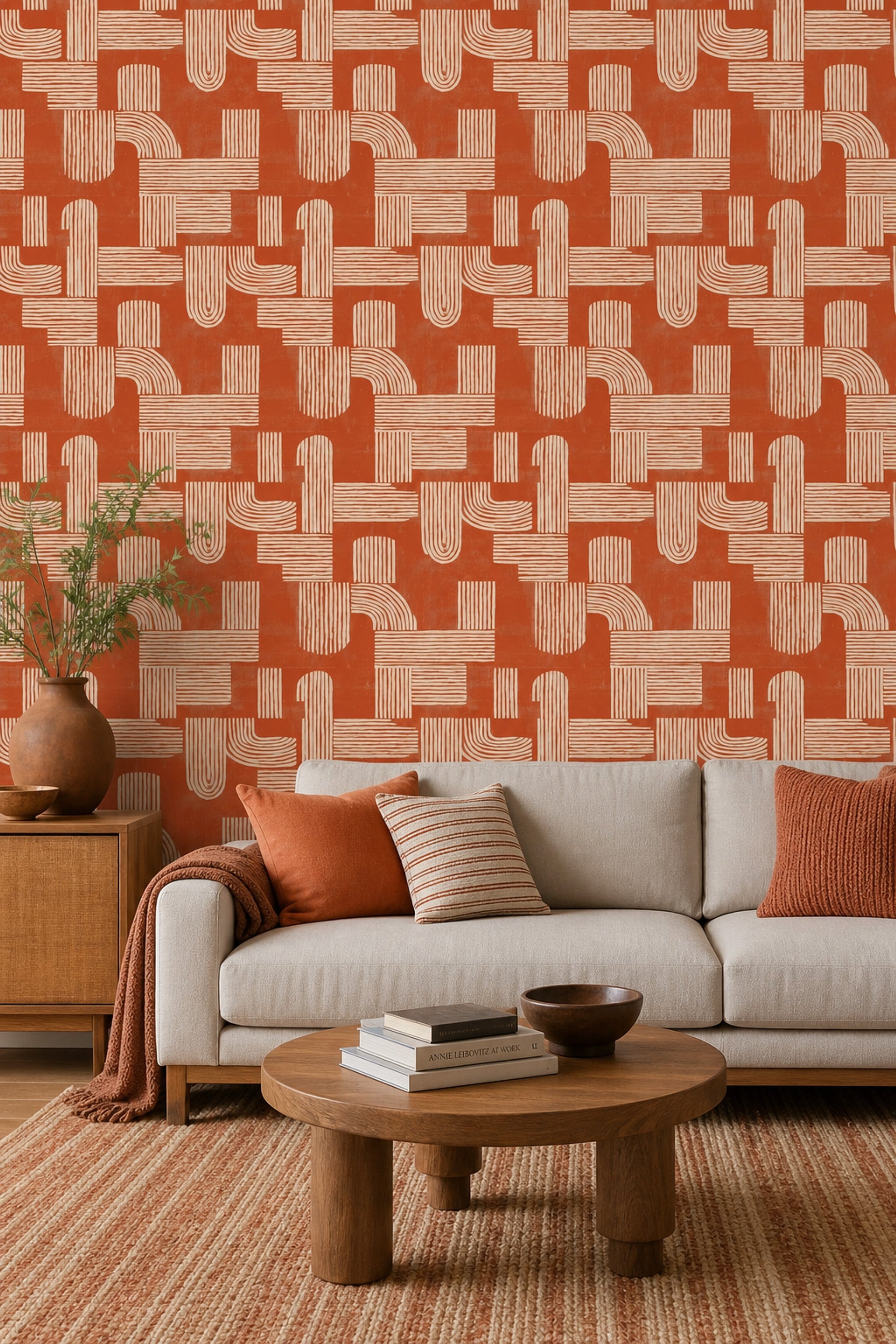 Mid Century Modern Wallpaper Retro Modern Decorative Mural
