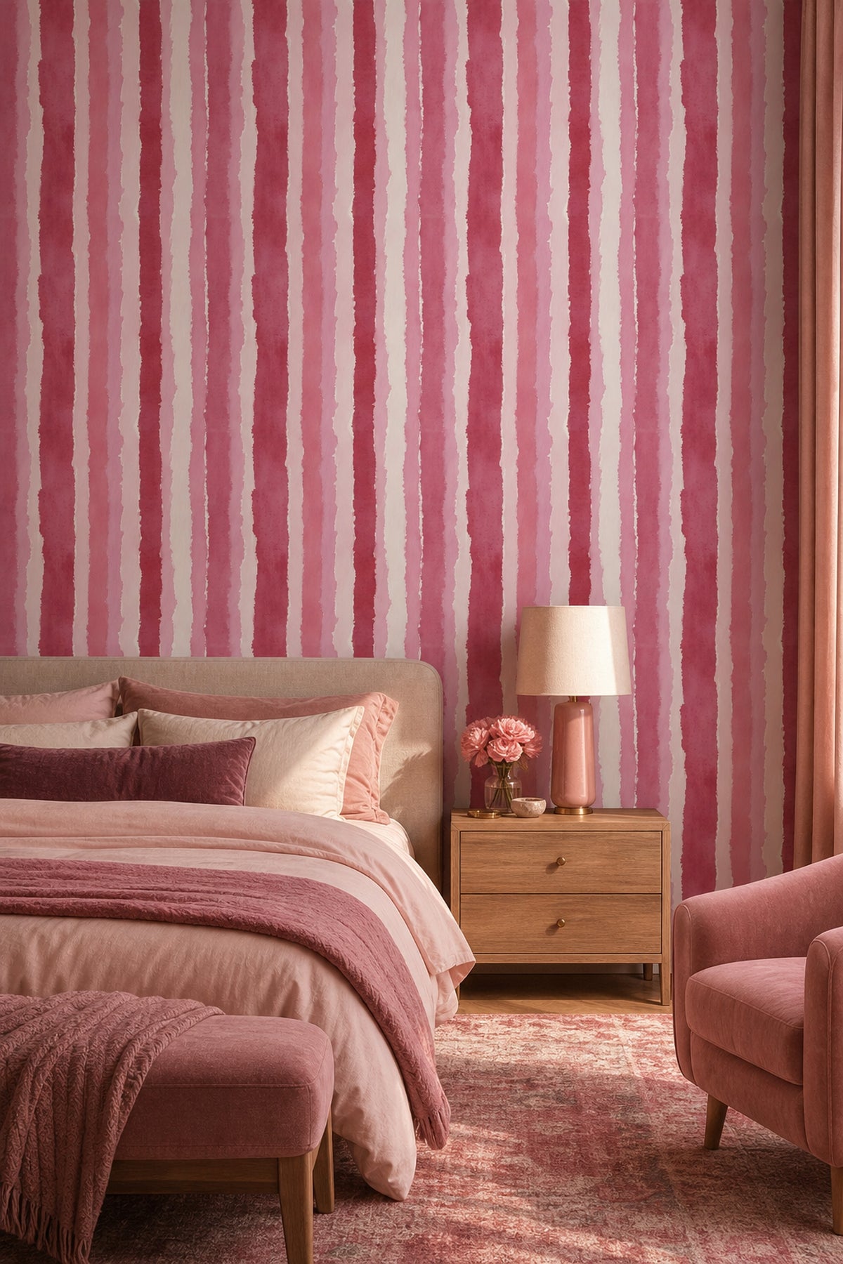 Watercolor Texture Wallpaper Painted Brushstrokes Removable Paper Grain Wall Double Roll
