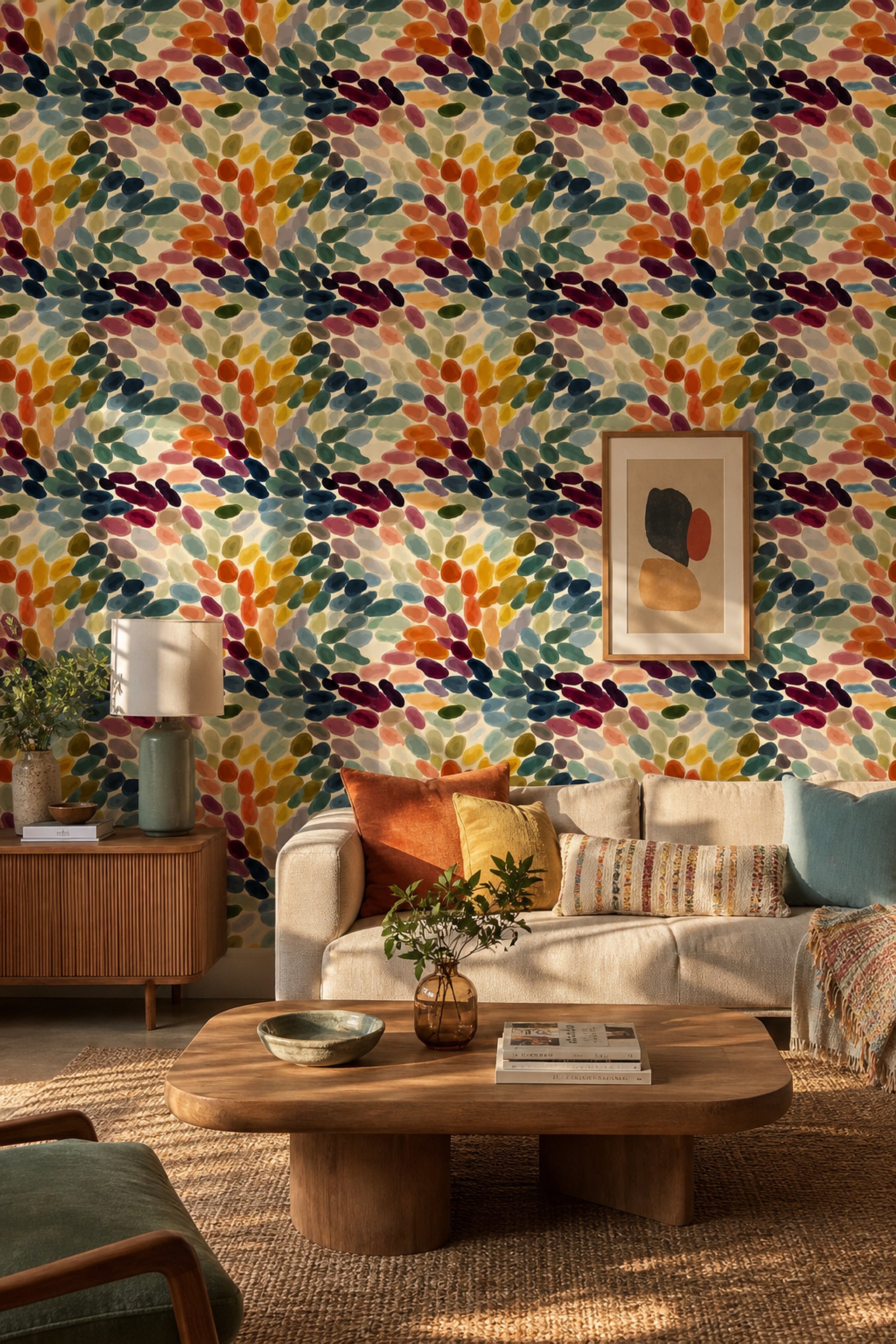 Abstract Pattern Wallpaper Painterly Modern Decorative Mural