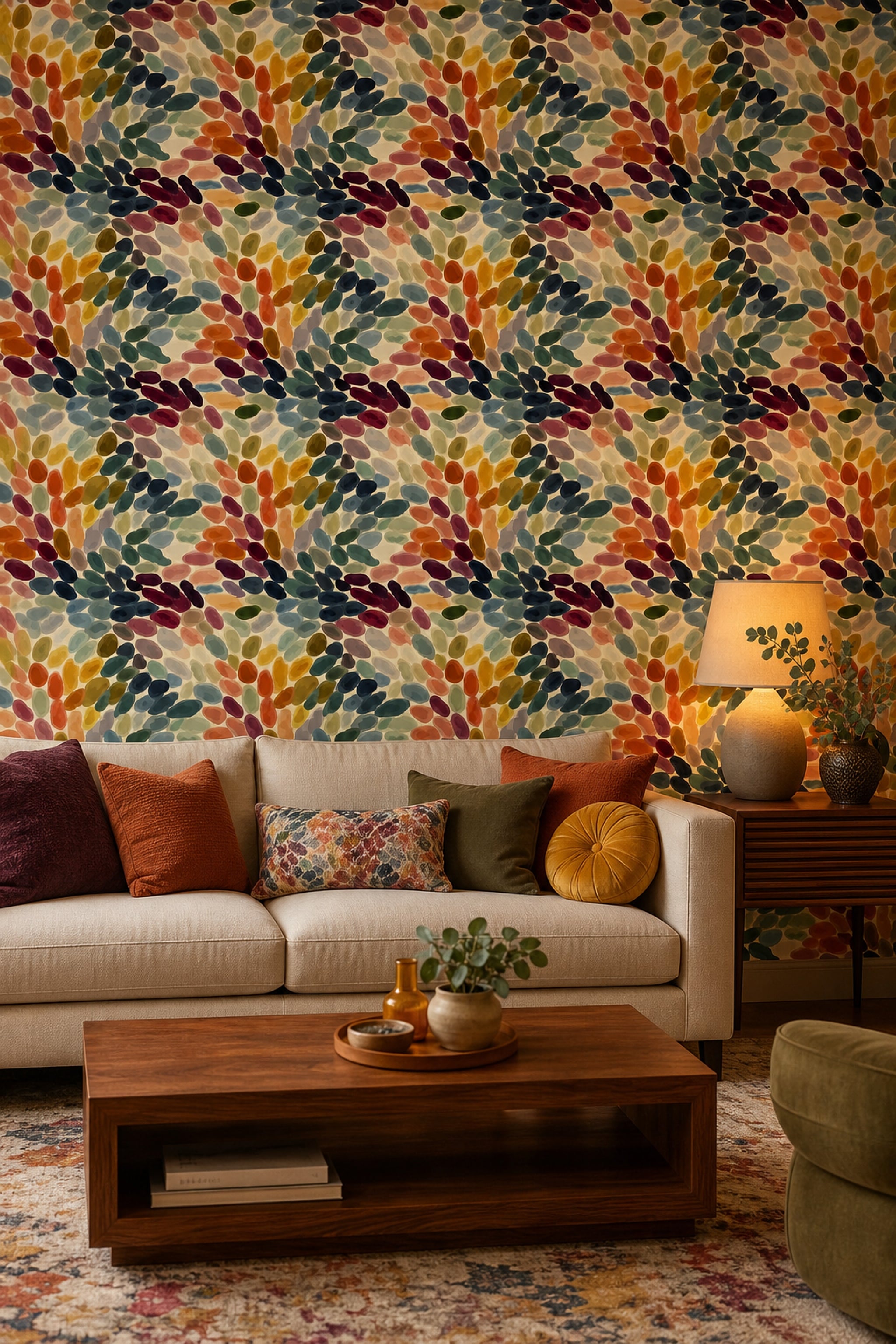 Abstract Pattern Wallpaper Painterly Modern Decorative Mural