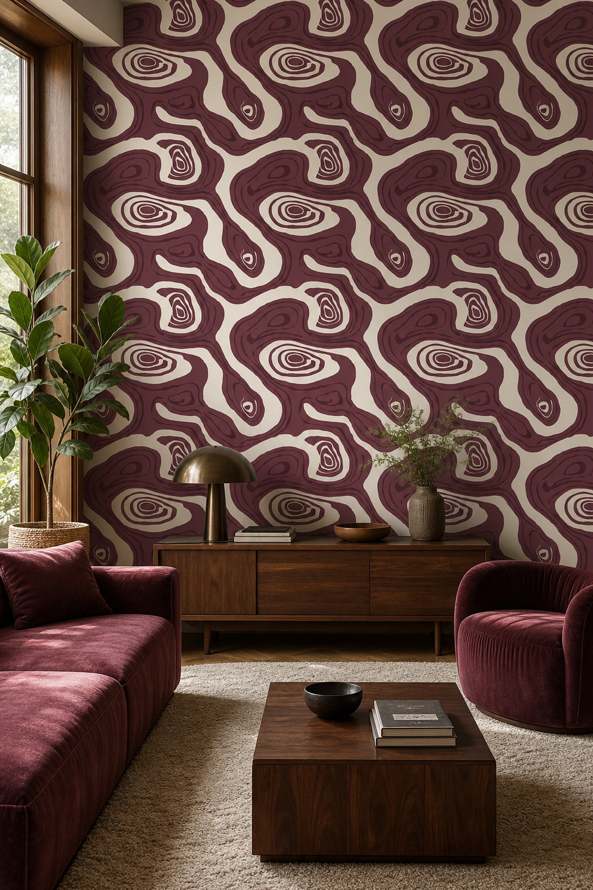 Topographic Lines Wallpaper Contour Map Geologic Strata Decorative Mural